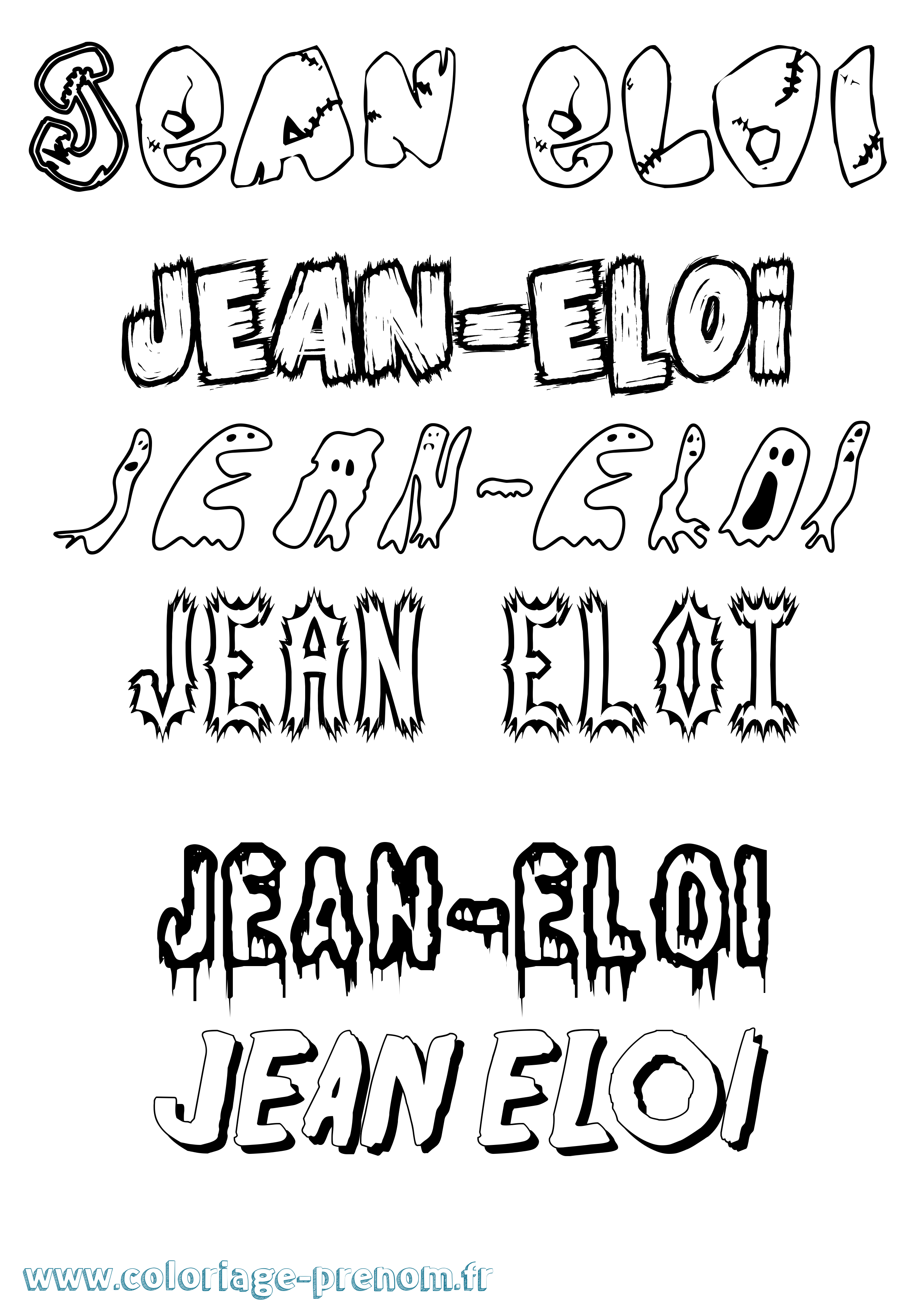Coloriage Jean-Eloi Frisson Coloriage prénom Jean-Eloi Frisson