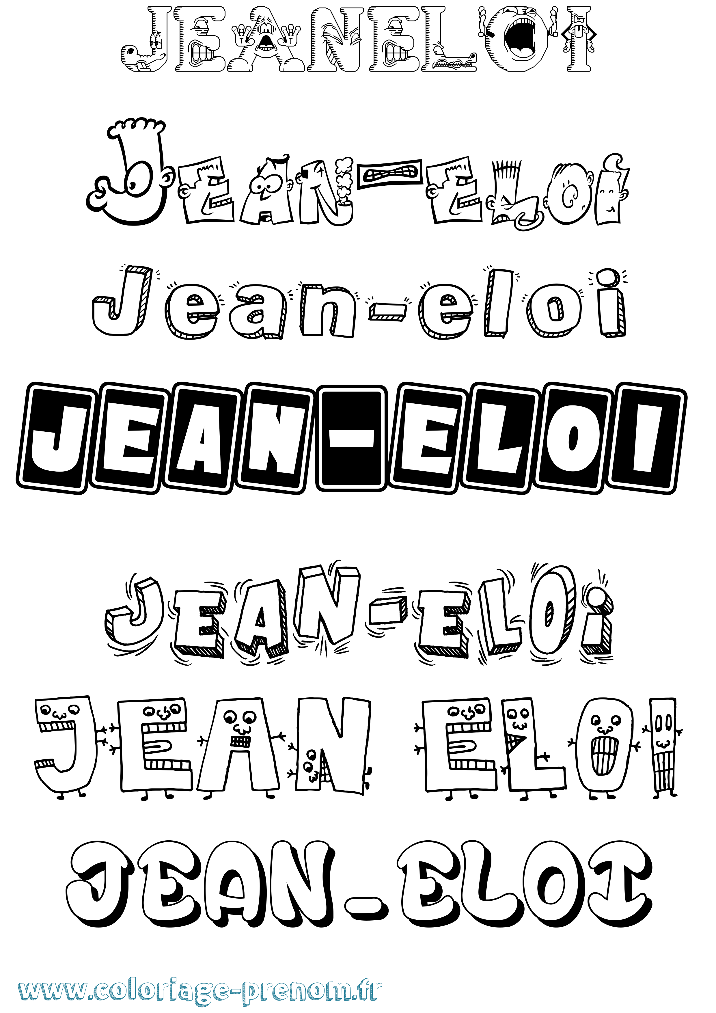 Coloriage Jean-Eloi Fun Coloriage prénom Jean-Eloi Fun