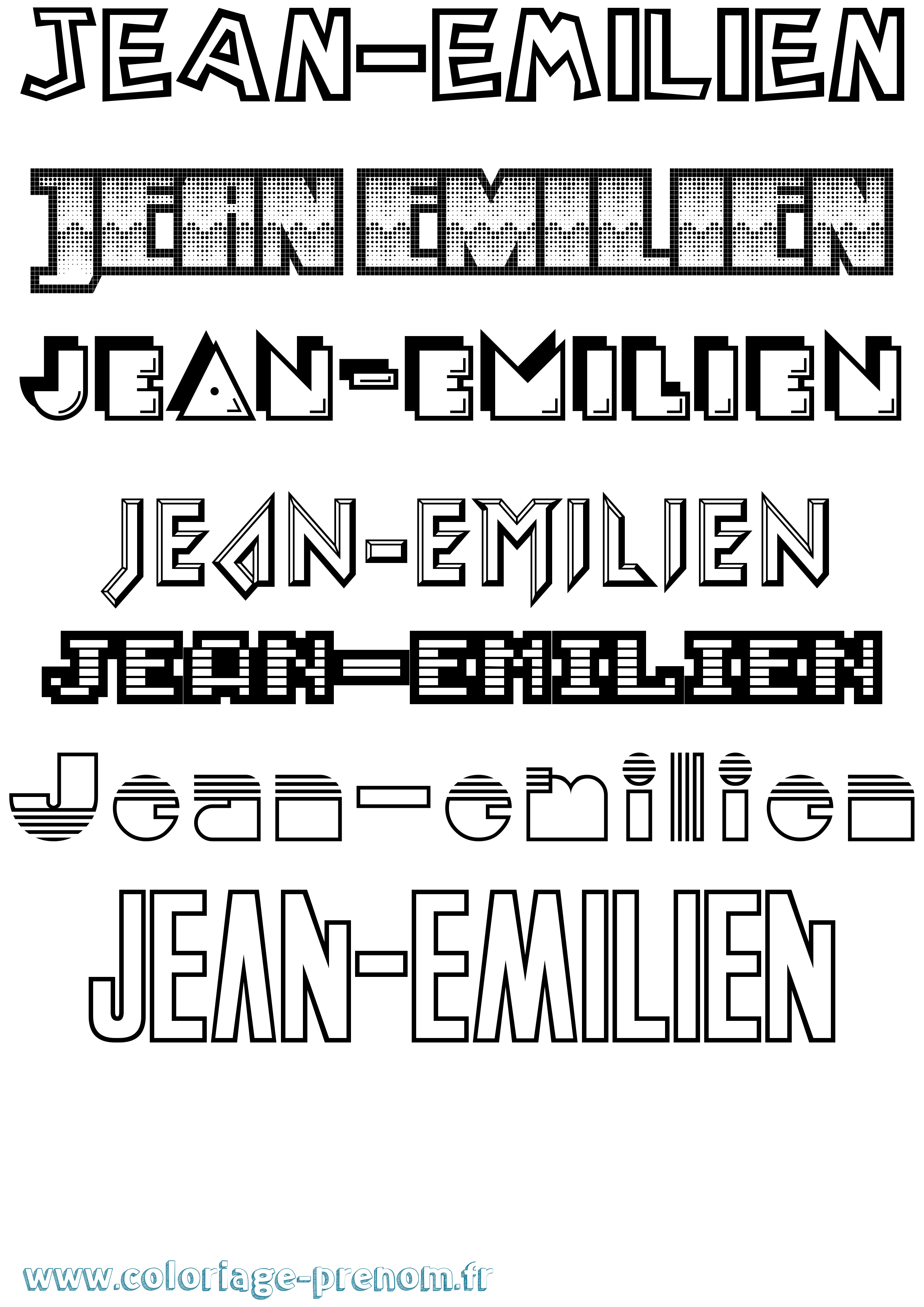 Coloriage Jean-Emilien Jeux Vidéos Coloriage prénom Jean-Emilien Jeux Vidéos