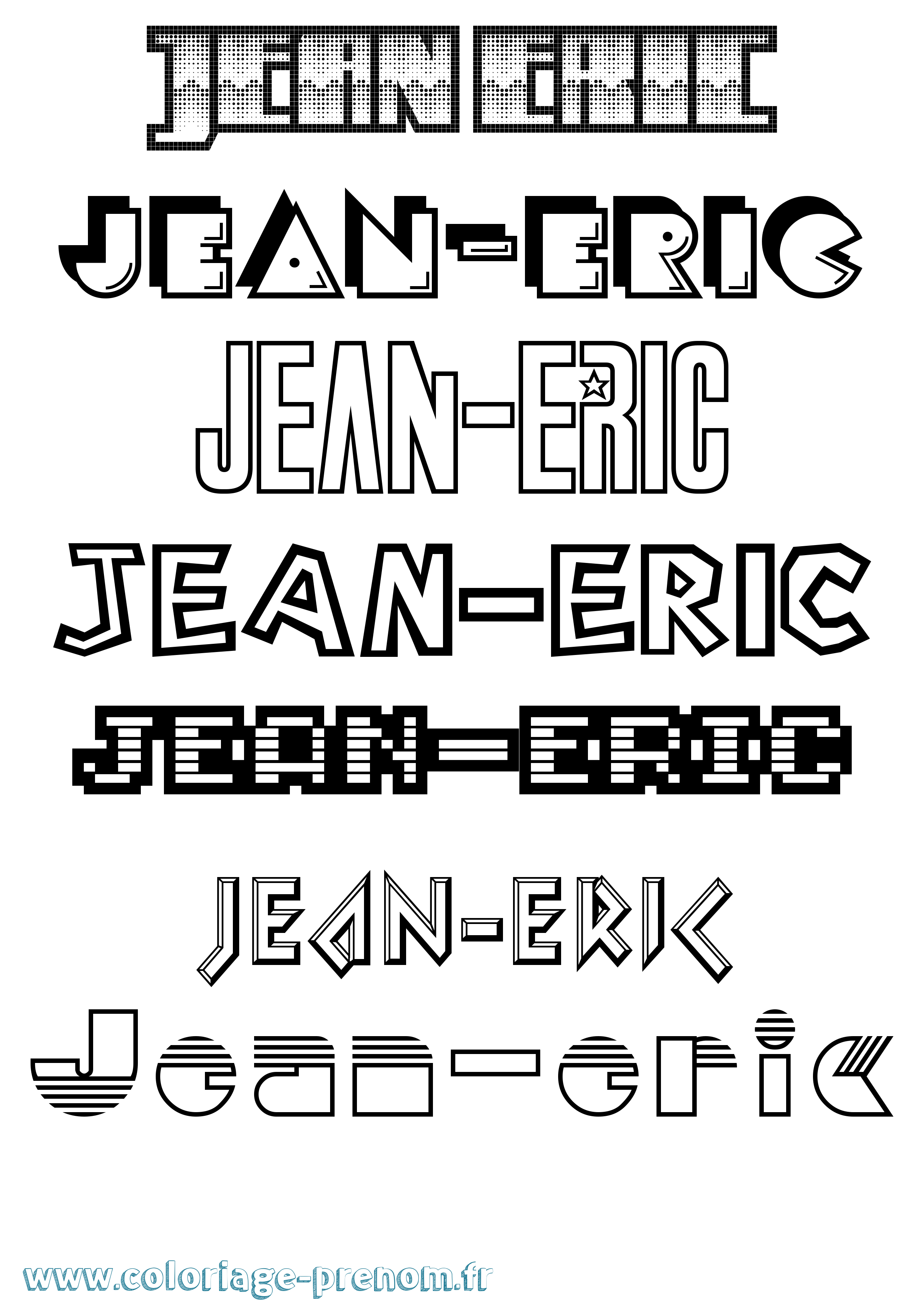 Coloriage Jean-Eric Jeux Vidéos Coloriage prénom Jean-Eric Jeux Vidéos
