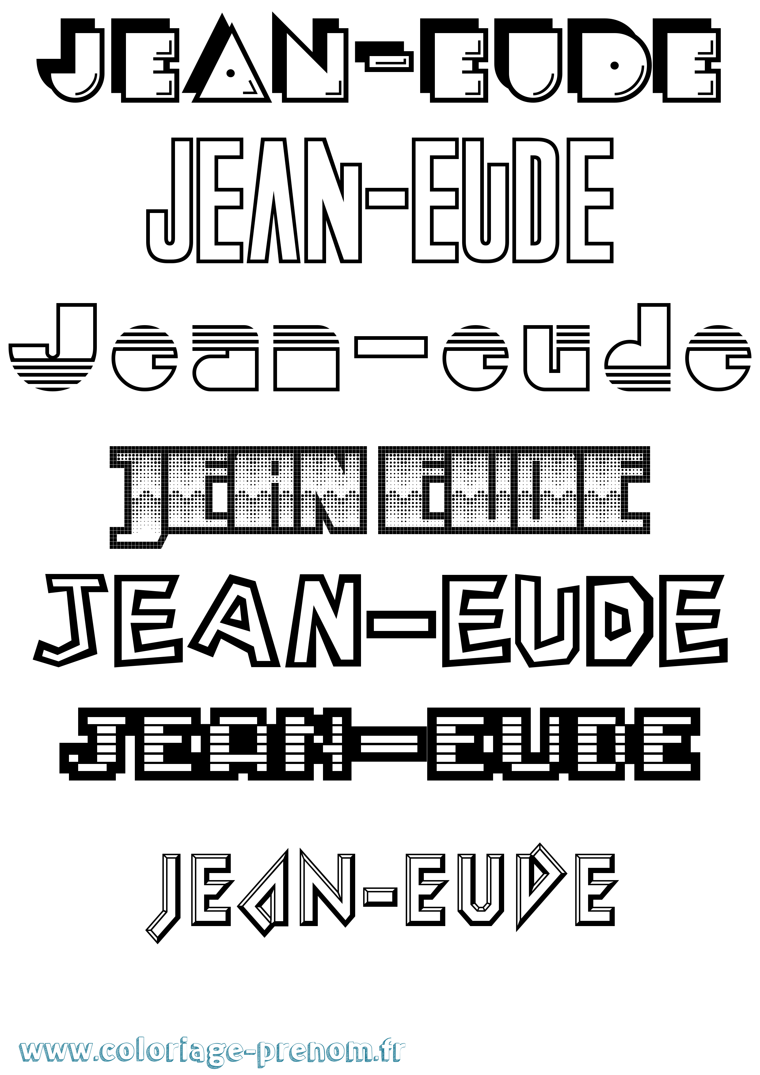 Coloriage Jean-Eude Jeux Vidéos Coloriage prénom Jean-Eude Jeux Vidéos