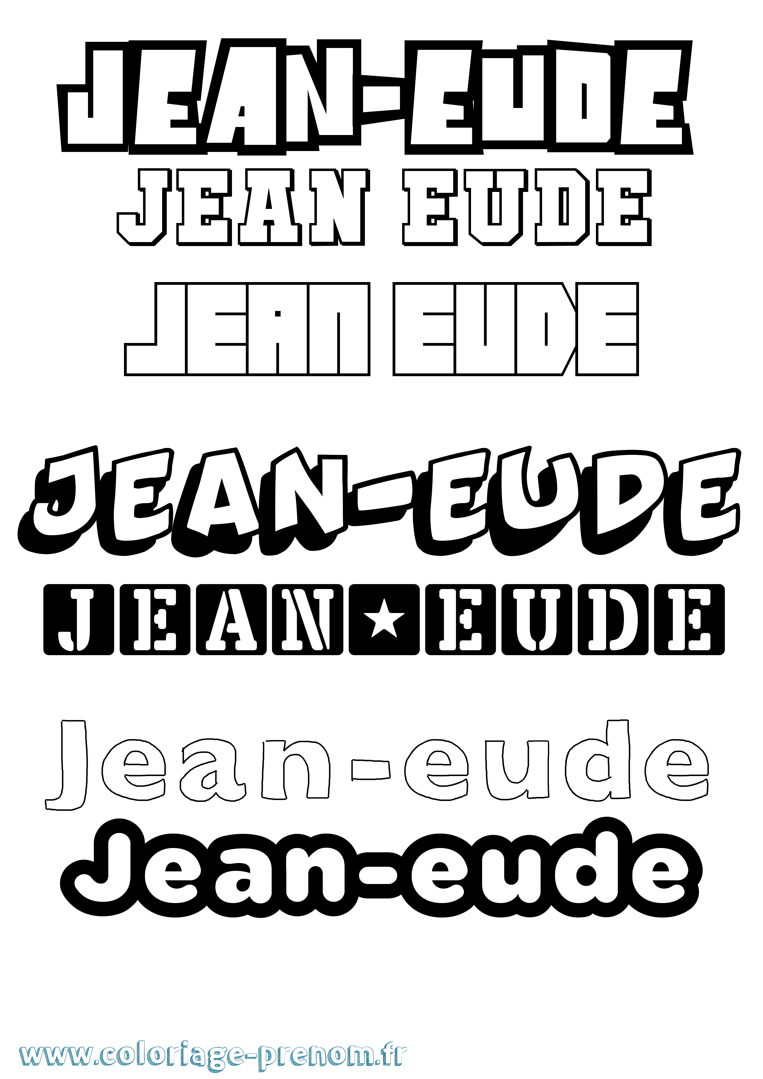 Coloriage Jean-Eude Simple Coloriage prénom Jean-Eude Simple