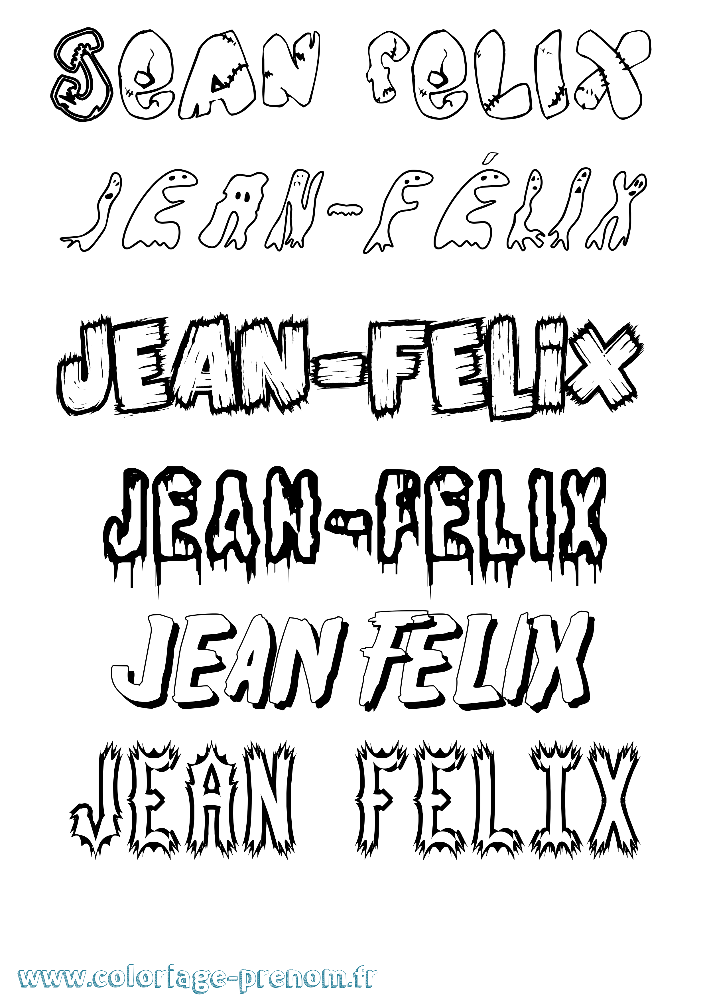Coloriage Jean-Félix Frisson Coloriage prénom Jean-Félix Frisson