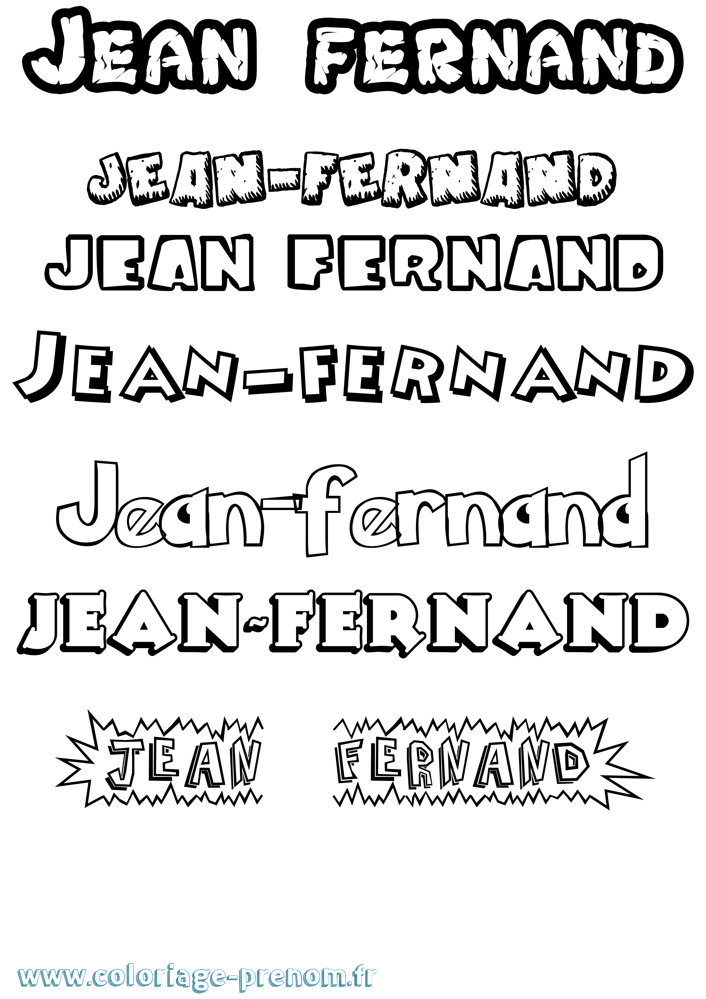 Coloriage Jean-Fernand Dessin Animé Coloriage prénom Jean-Fernand Dessin Animé