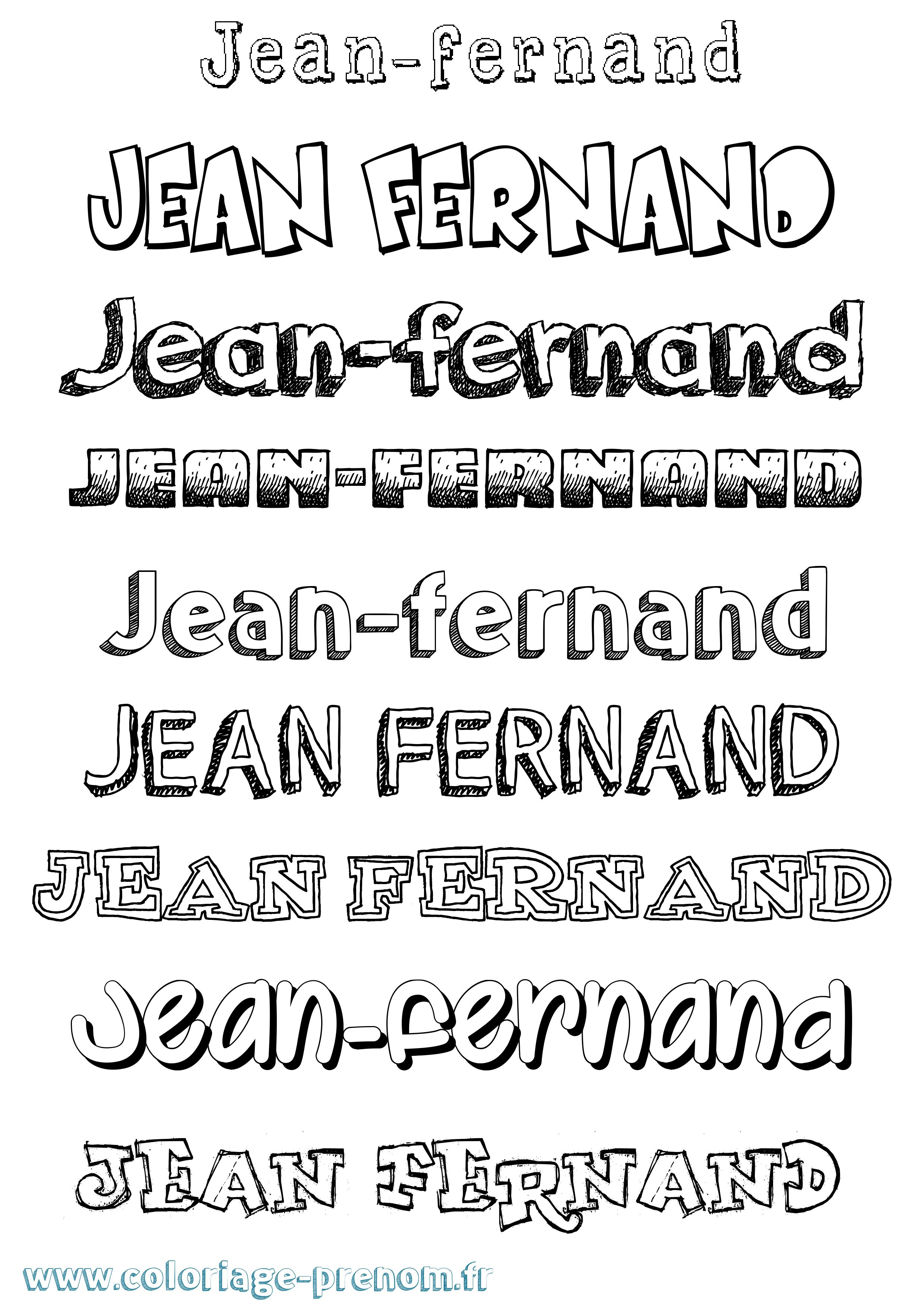 Coloriage Jean-Fernand Dessiné Coloriage prénom Jean-Fernand Dessiné