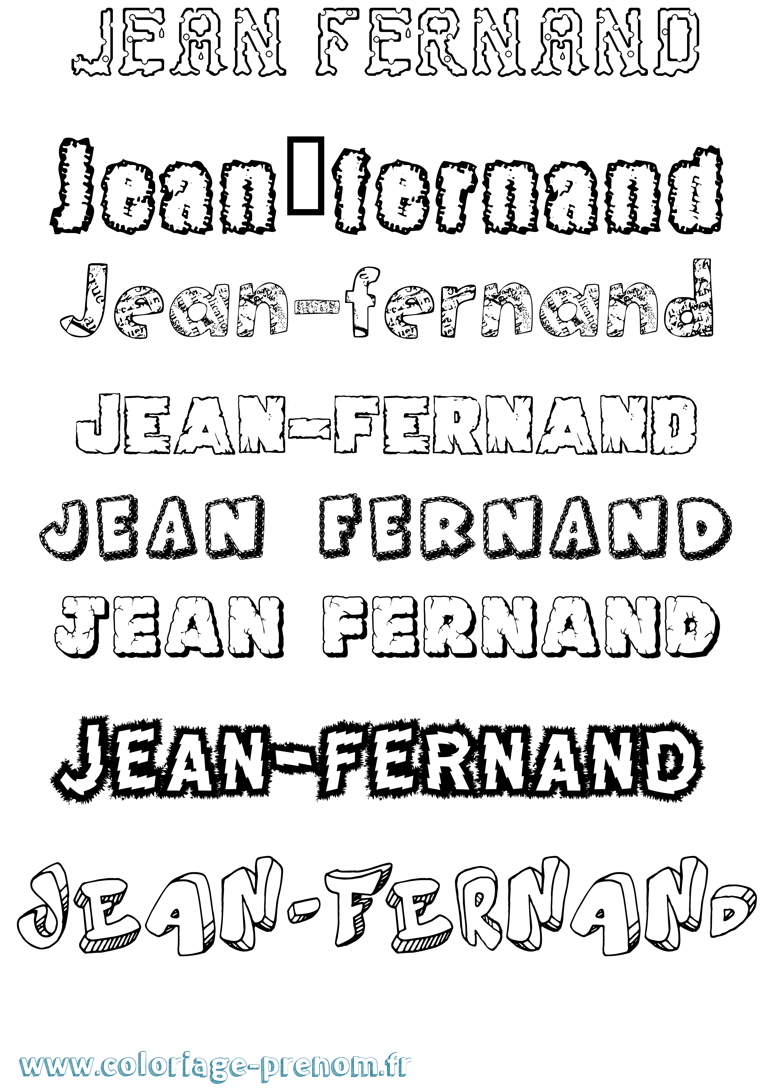 Coloriage Jean-Fernand Destructuré Coloriage prénom Jean-Fernand Destructuré