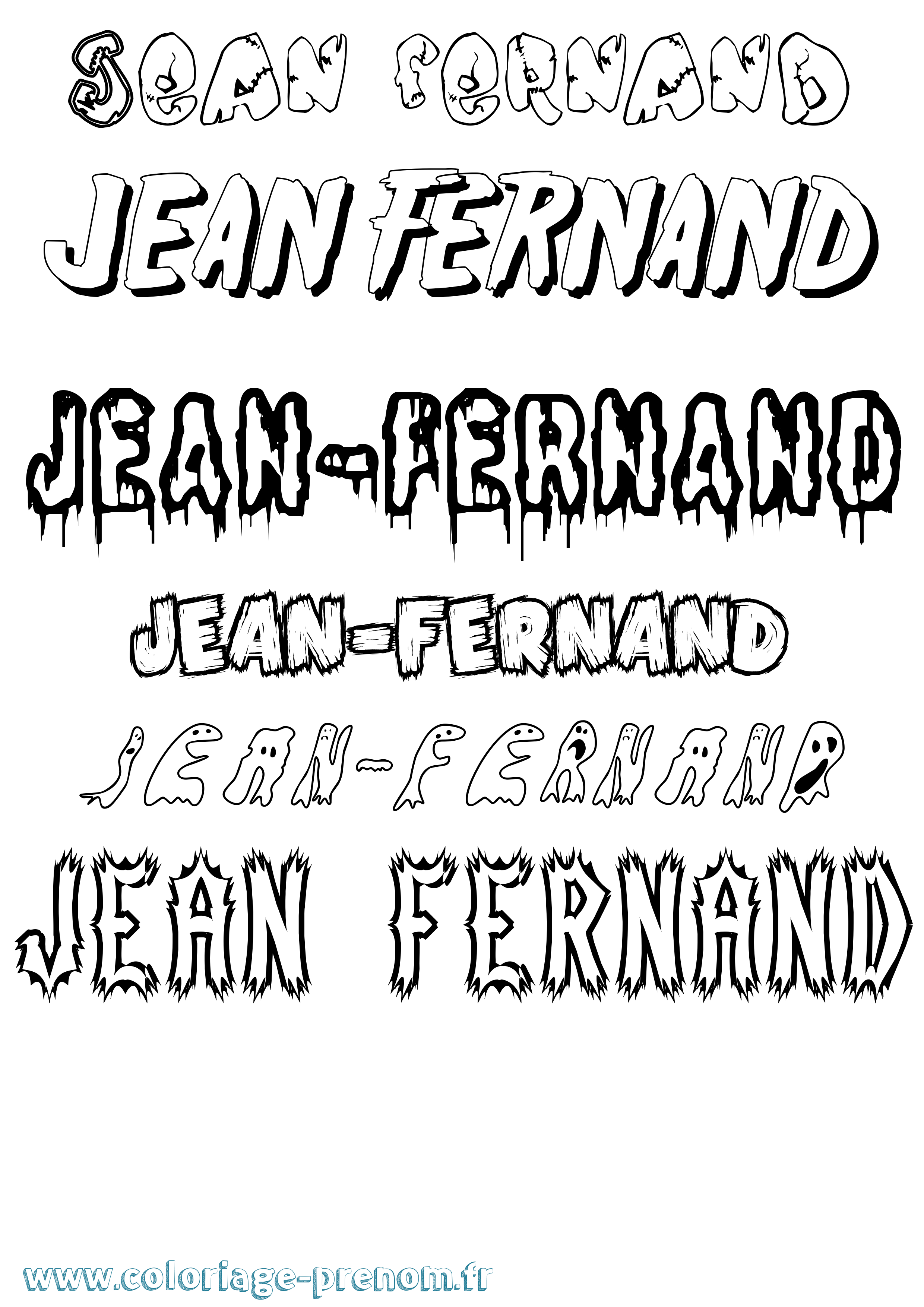 Coloriage Jean-Fernand Frisson Coloriage prénom Jean-Fernand Frisson