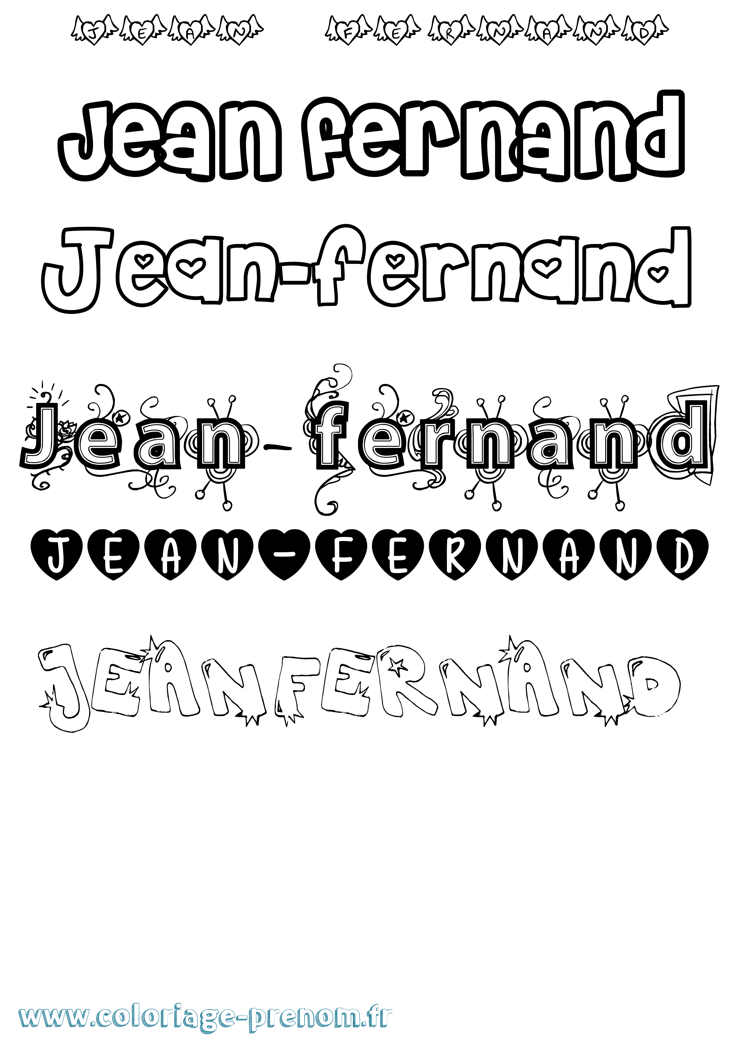 Coloriage Jean-Fernand Girly Coloriage prénom Jean-Fernand Girly