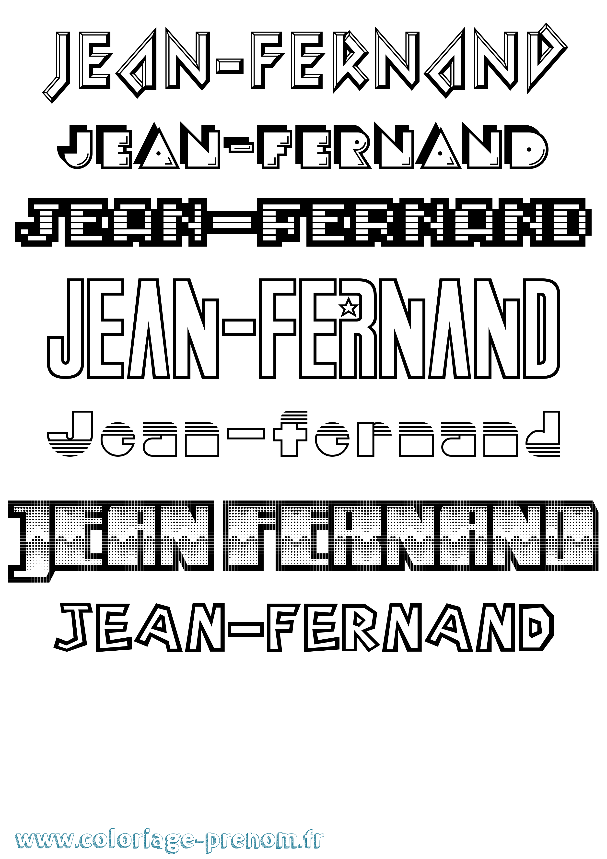 Coloriage Jean-Fernand Jeux Vidéos Coloriage prénom Jean-Fernand Jeux Vidéos