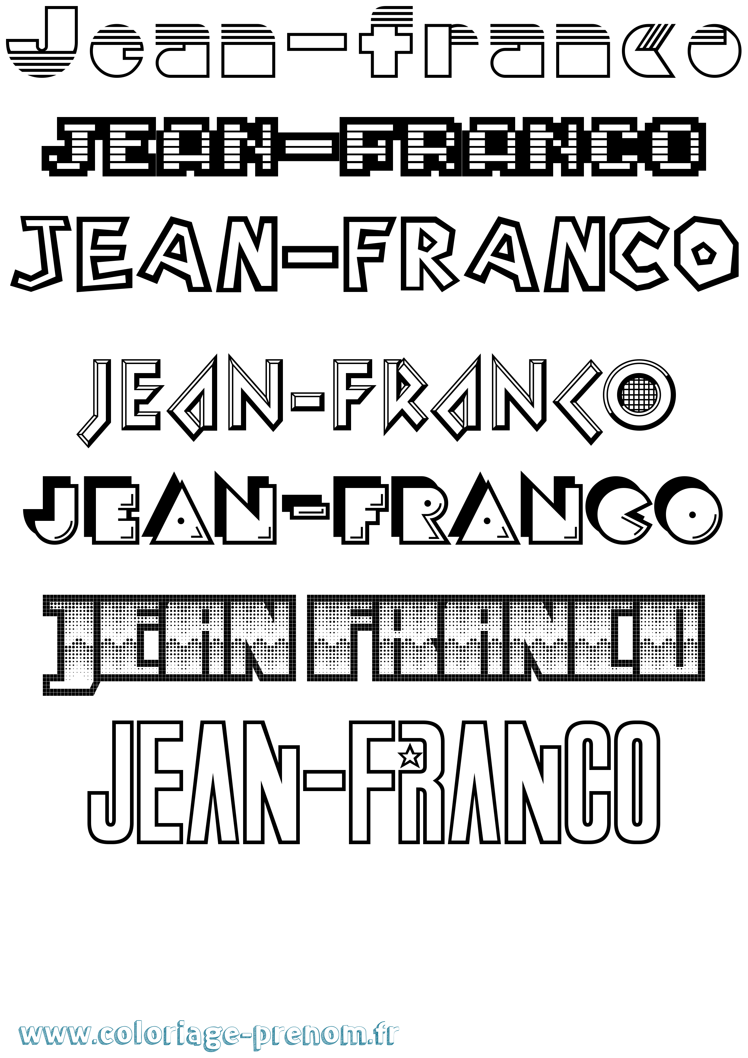Coloriage Jean-Franco Jeux Vidéos Coloriage prénom Jean-Franco Jeux Vidéos
