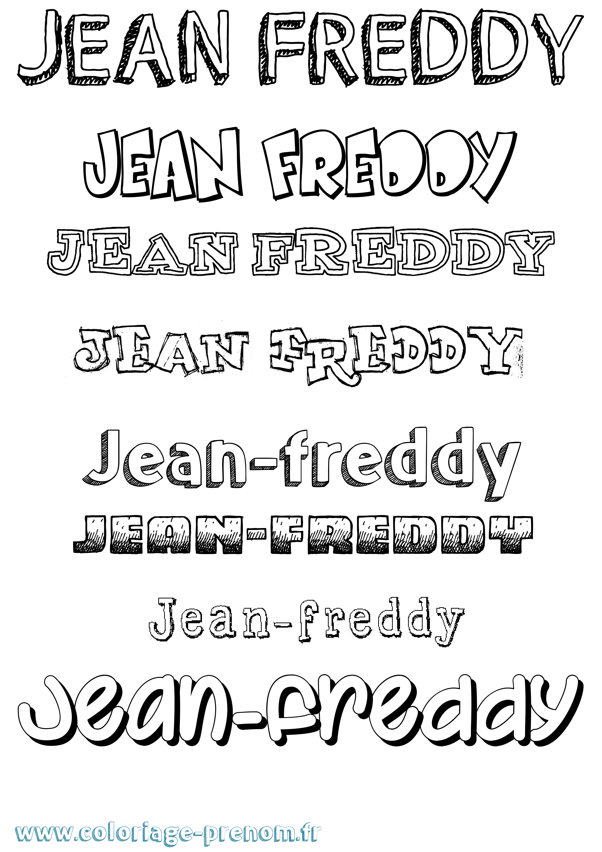 Coloriage Jean-Freddy Dessiné Coloriage prénom Jean-Freddy Dessiné