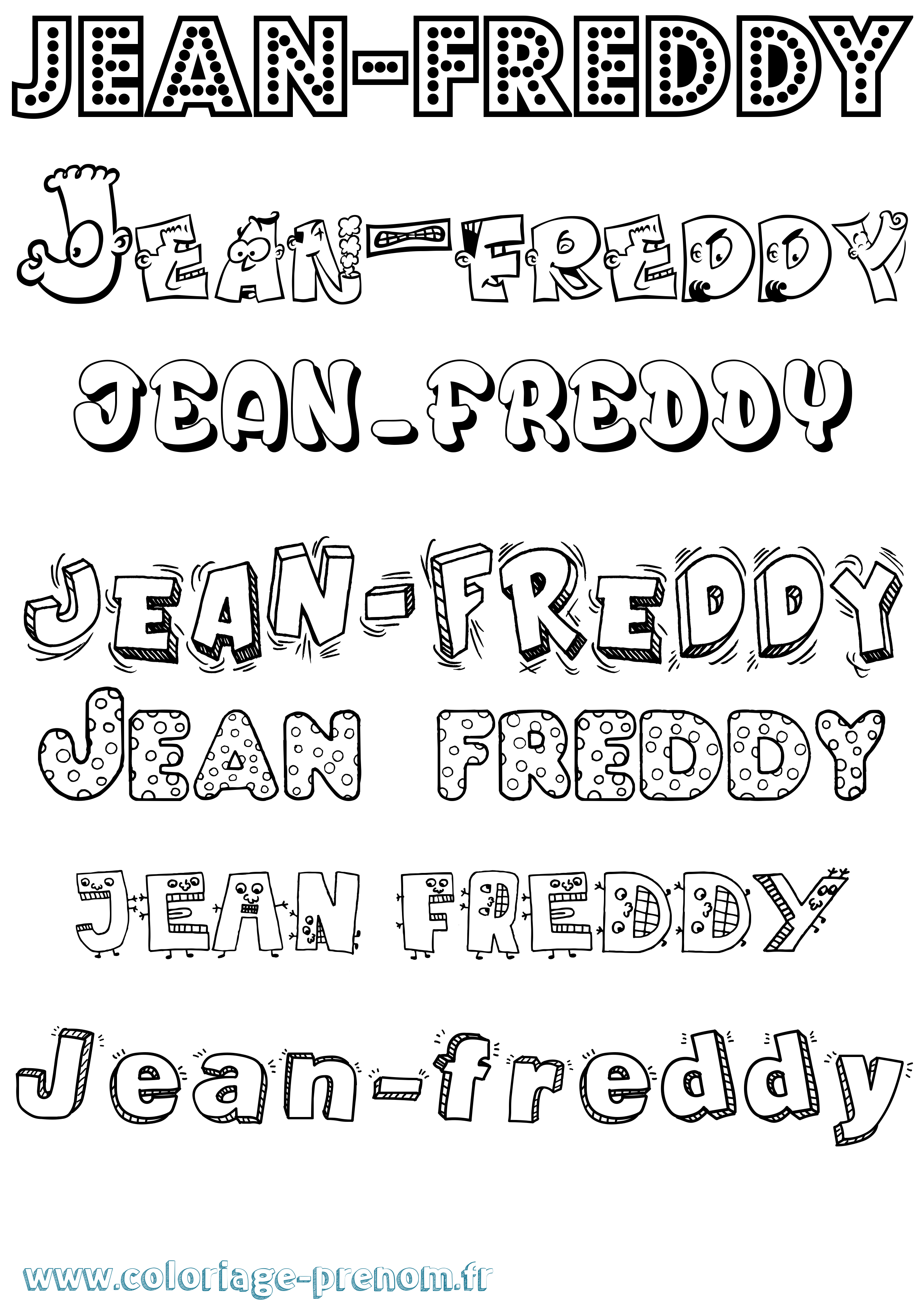 Coloriage Jean-Freddy Fun Coloriage prénom Jean-Freddy Fun