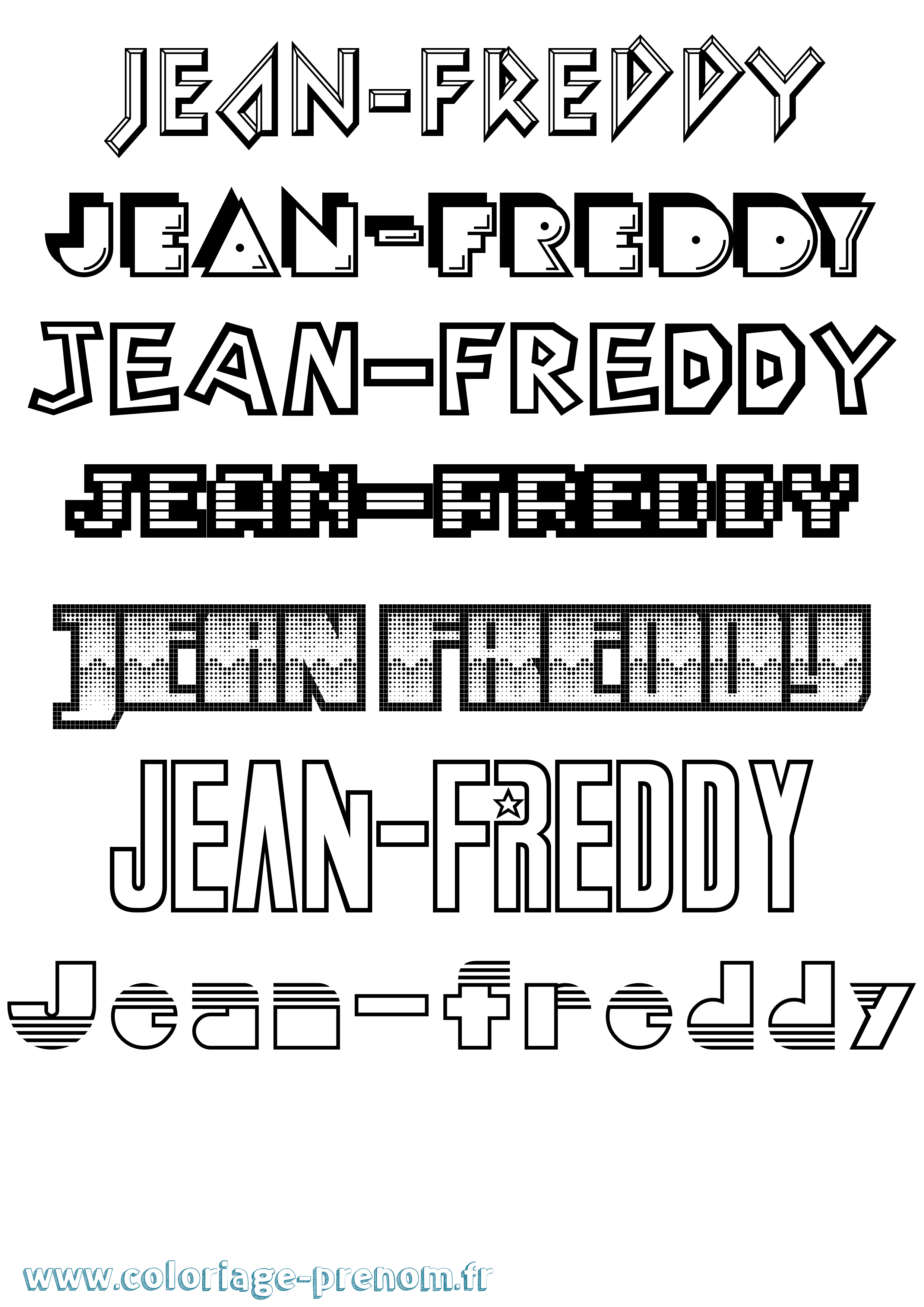 Coloriage Jean-Freddy Jeux Vidéos Coloriage prénom Jean-Freddy Jeux Vidéos