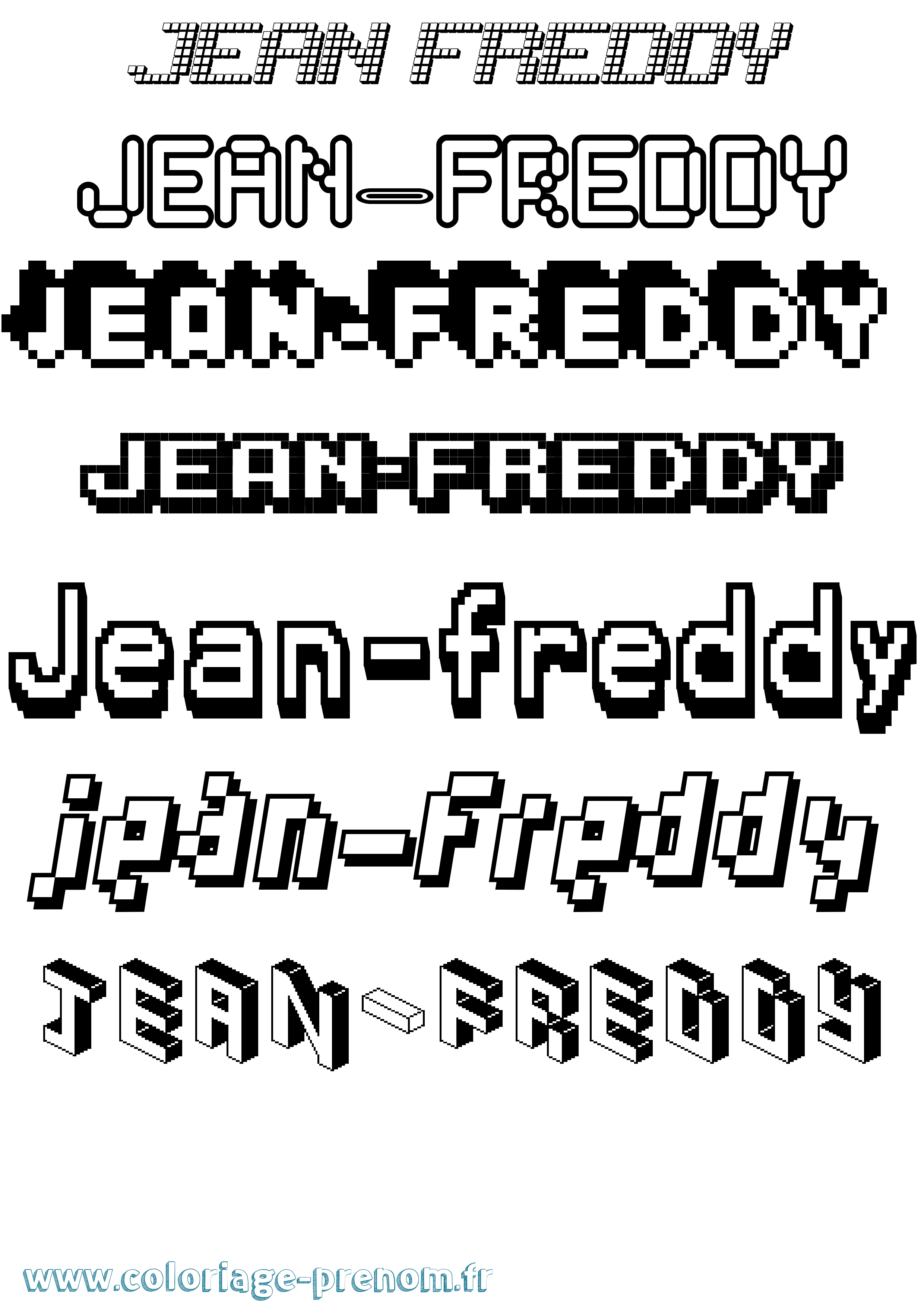 Coloriage Jean-Freddy Pixel Coloriage prénom Jean-Freddy Pixel