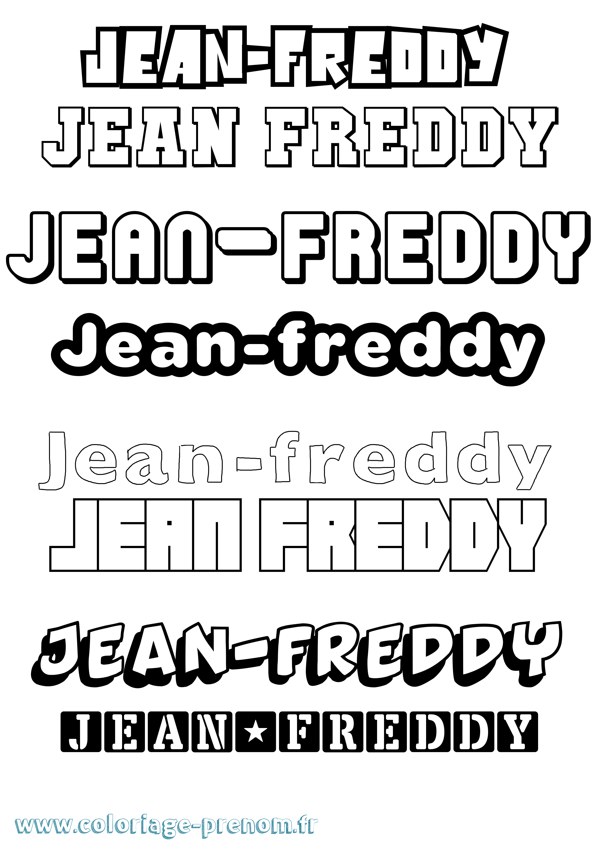 Coloriage Jean-Freddy Simple Coloriage prénom Jean-Freddy Simple