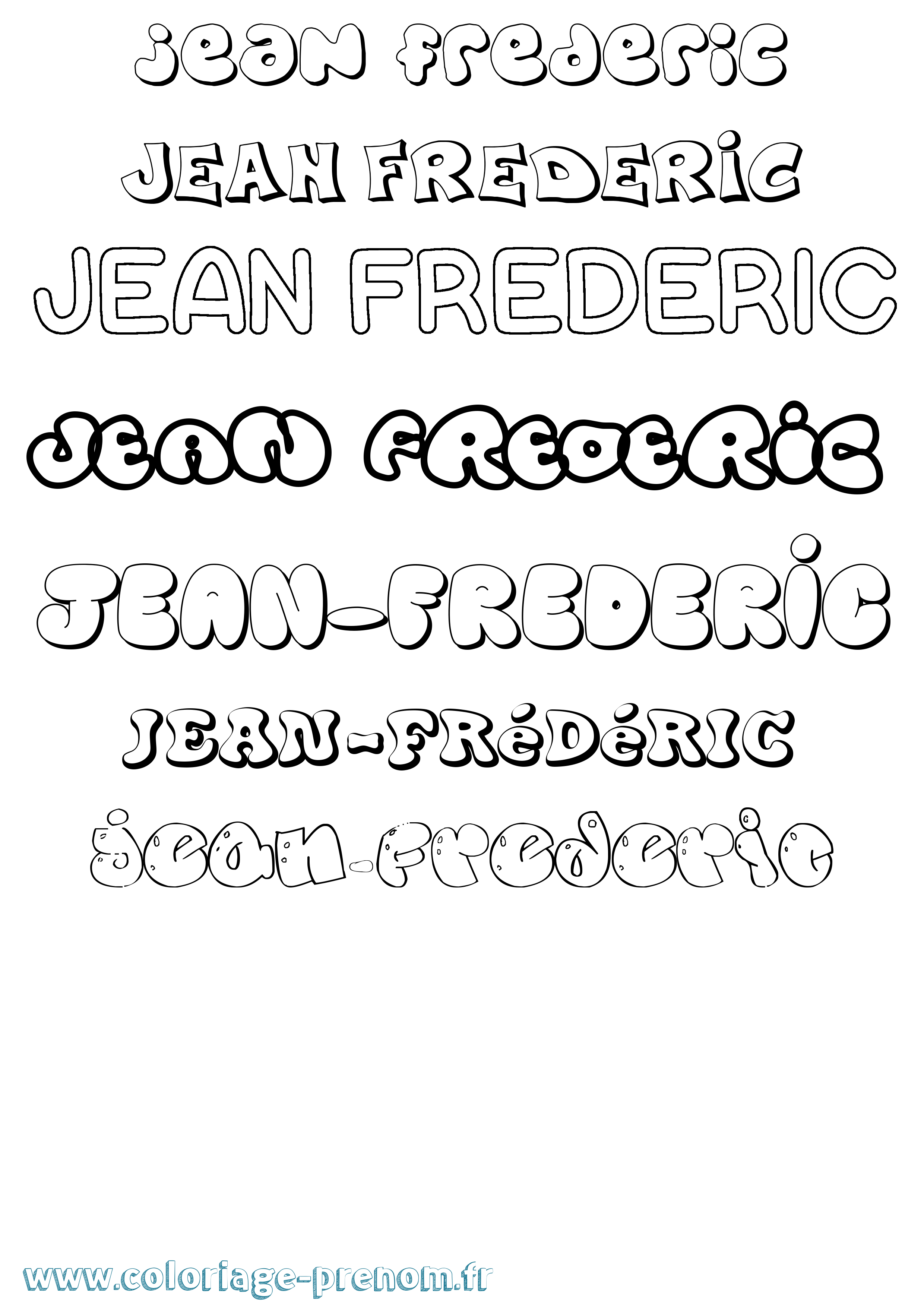 Coloriage Jean-Frédéric Bubble Coloriage prénom Jean-Frédéric Bubble