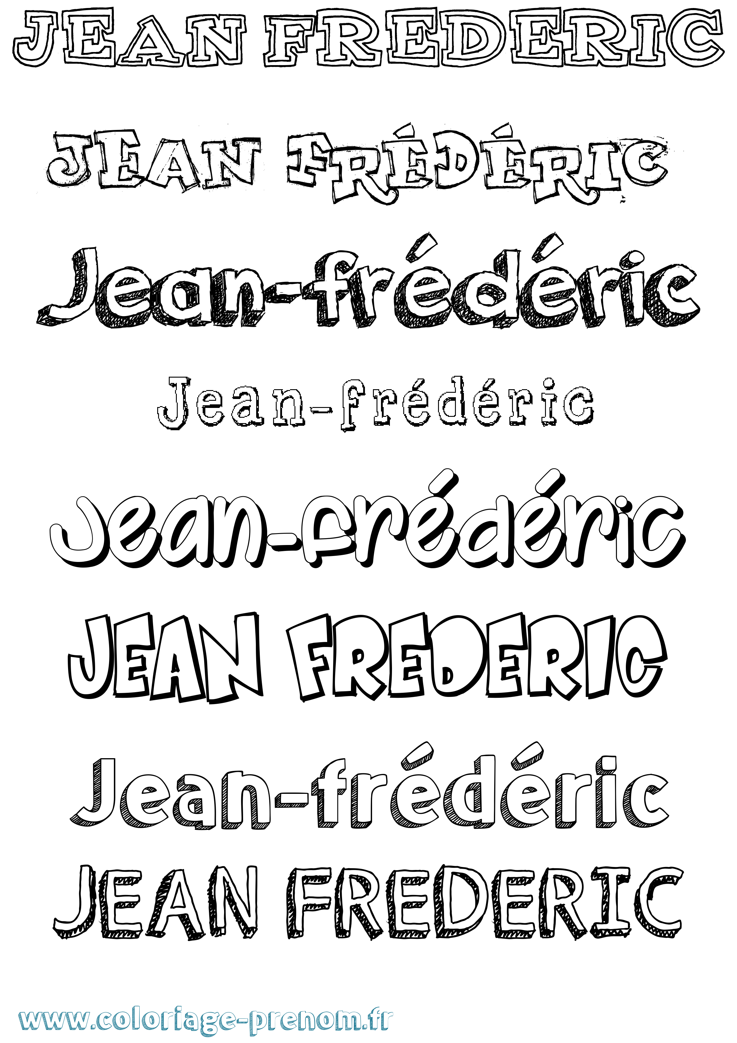 Coloriage Jean-Frédéric Dessiné Coloriage prénom Jean-Frédéric Dessiné