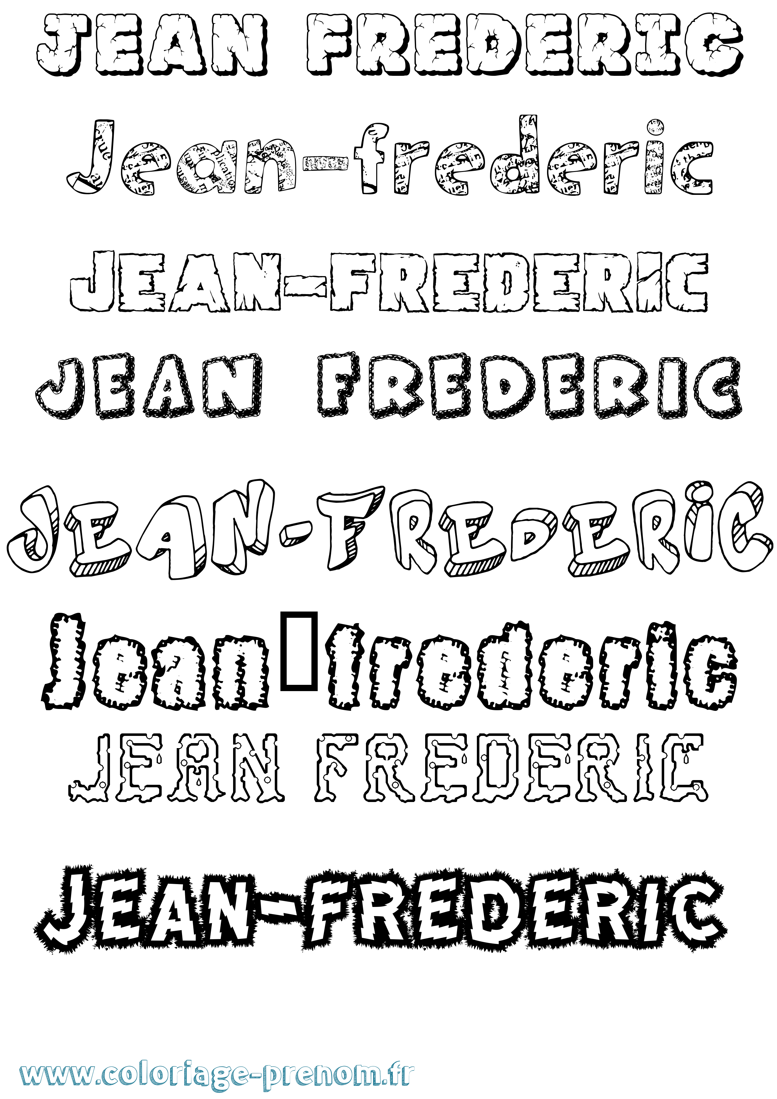 Coloriage Jean-Frédéric Destructuré Coloriage prénom Jean-Frédéric Destructuré