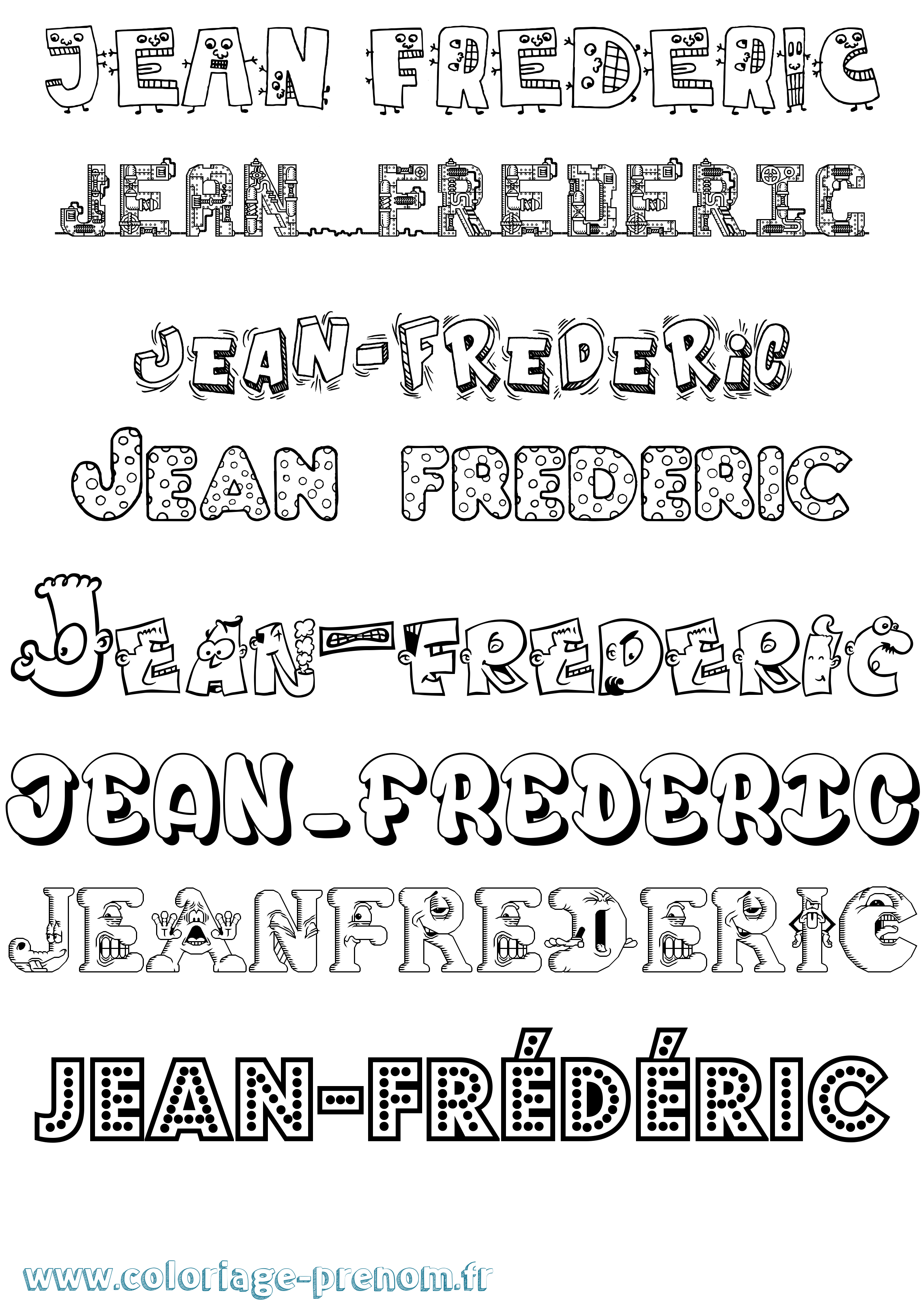 Coloriage Jean-Frédéric Fun Coloriage prénom Jean-Frédéric Fun