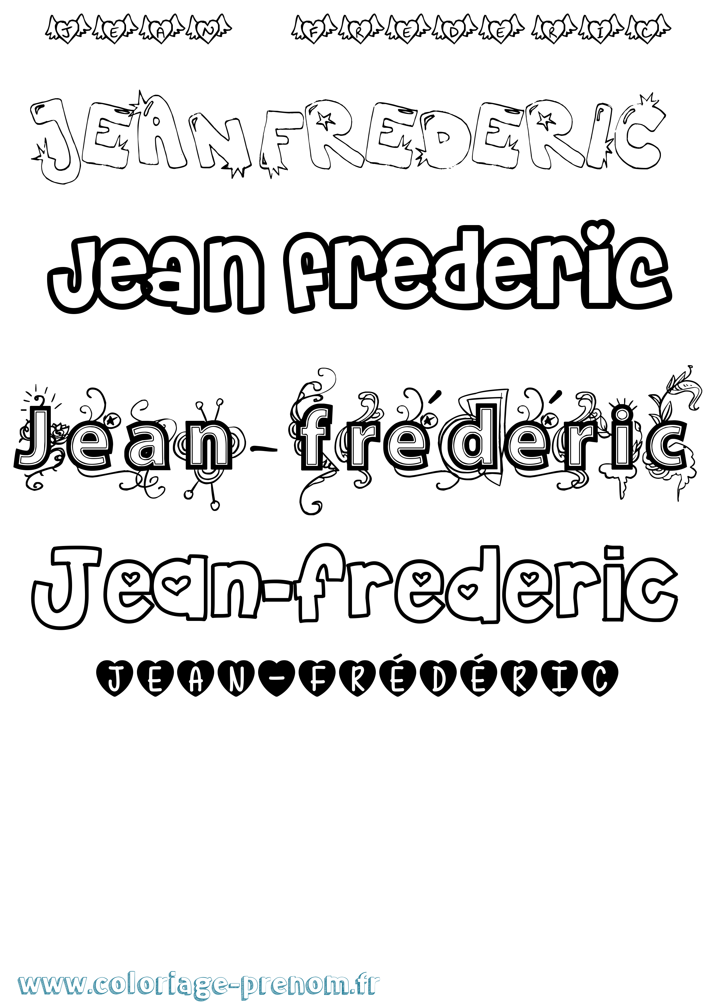 Coloriage Jean-Frédéric Girly Coloriage prénom Jean-Frédéric Girly
