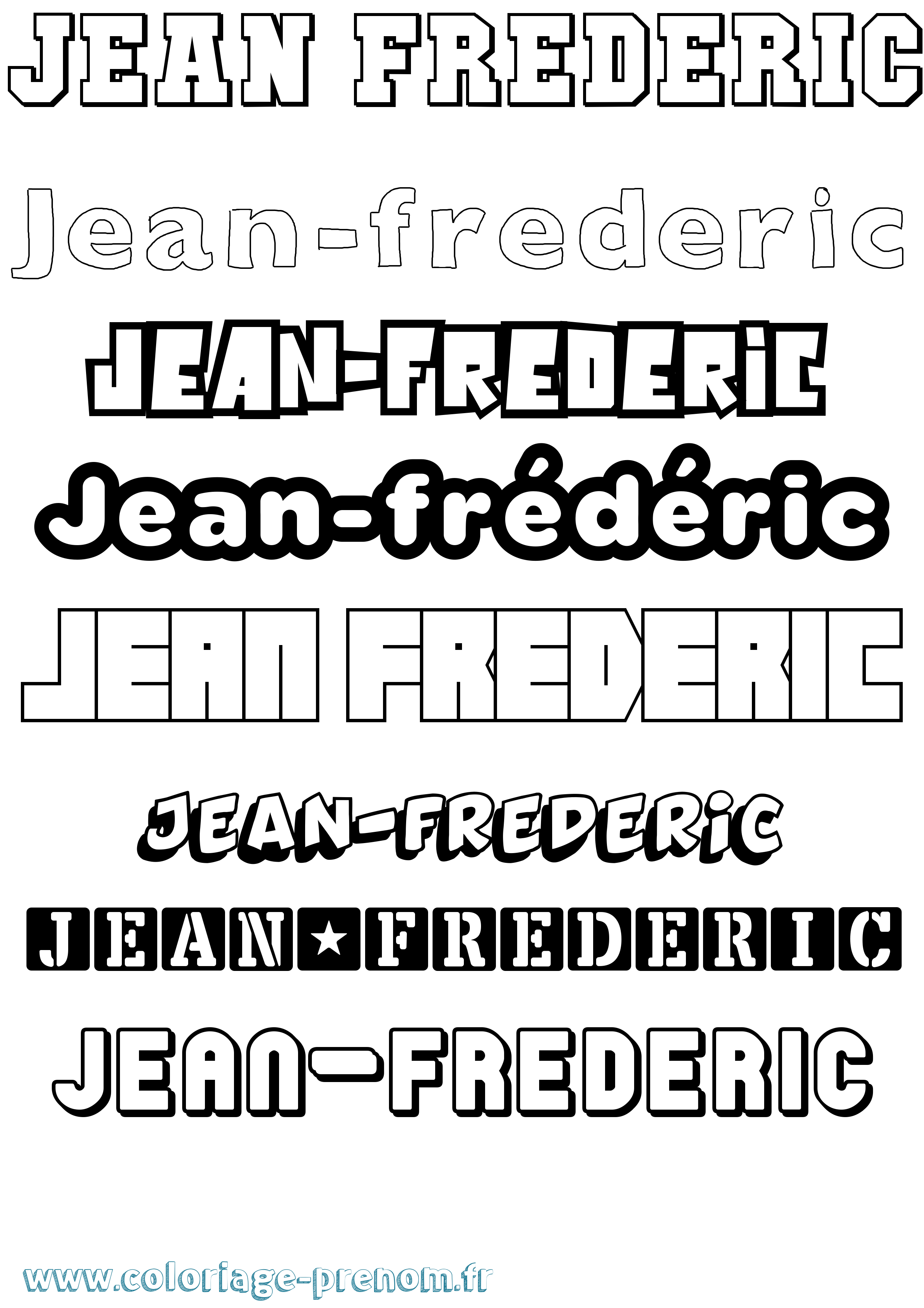 Coloriage Jean-Frédéric Simple Coloriage prénom Jean-Frédéric Simple