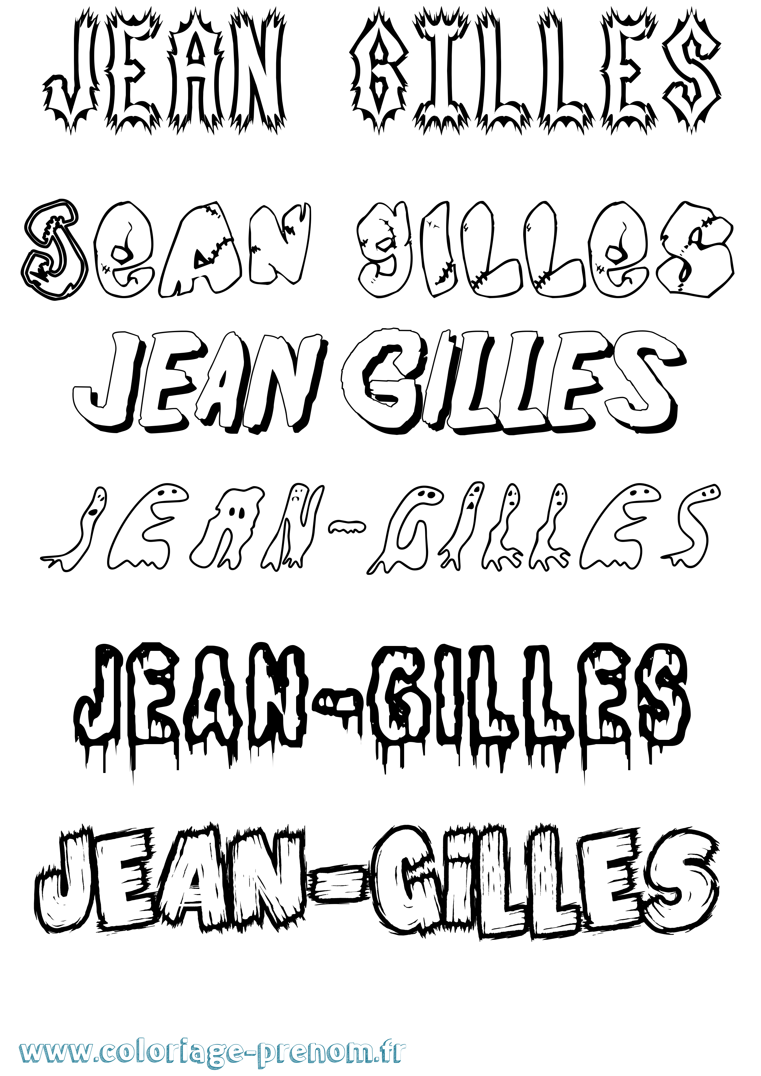Coloriage Jean-Gilles Frisson Coloriage prénom Jean-Gilles Frisson