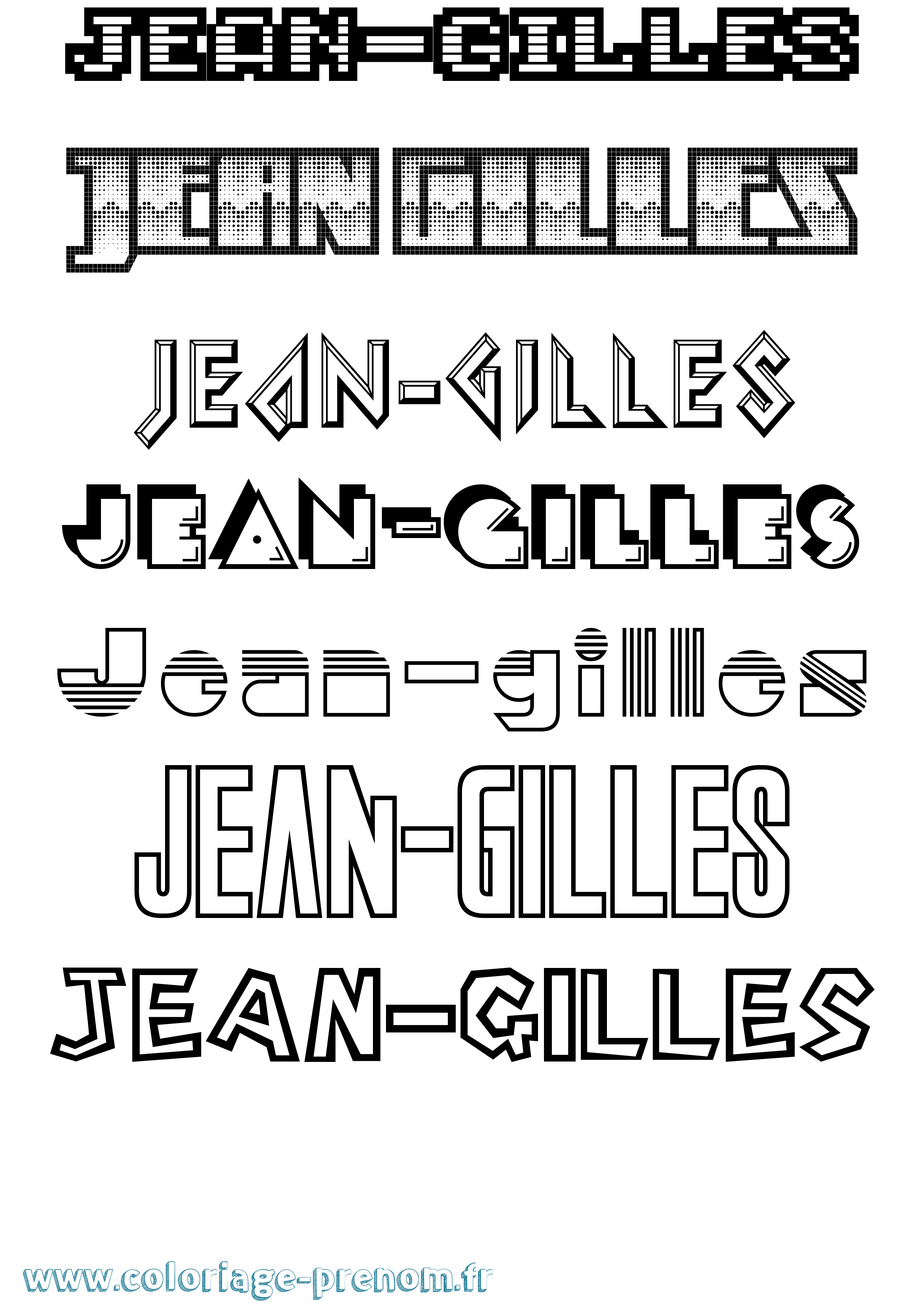Coloriage Jean-Gilles Jeux Vidéos Coloriage prénom Jean-Gilles Jeux Vidéos