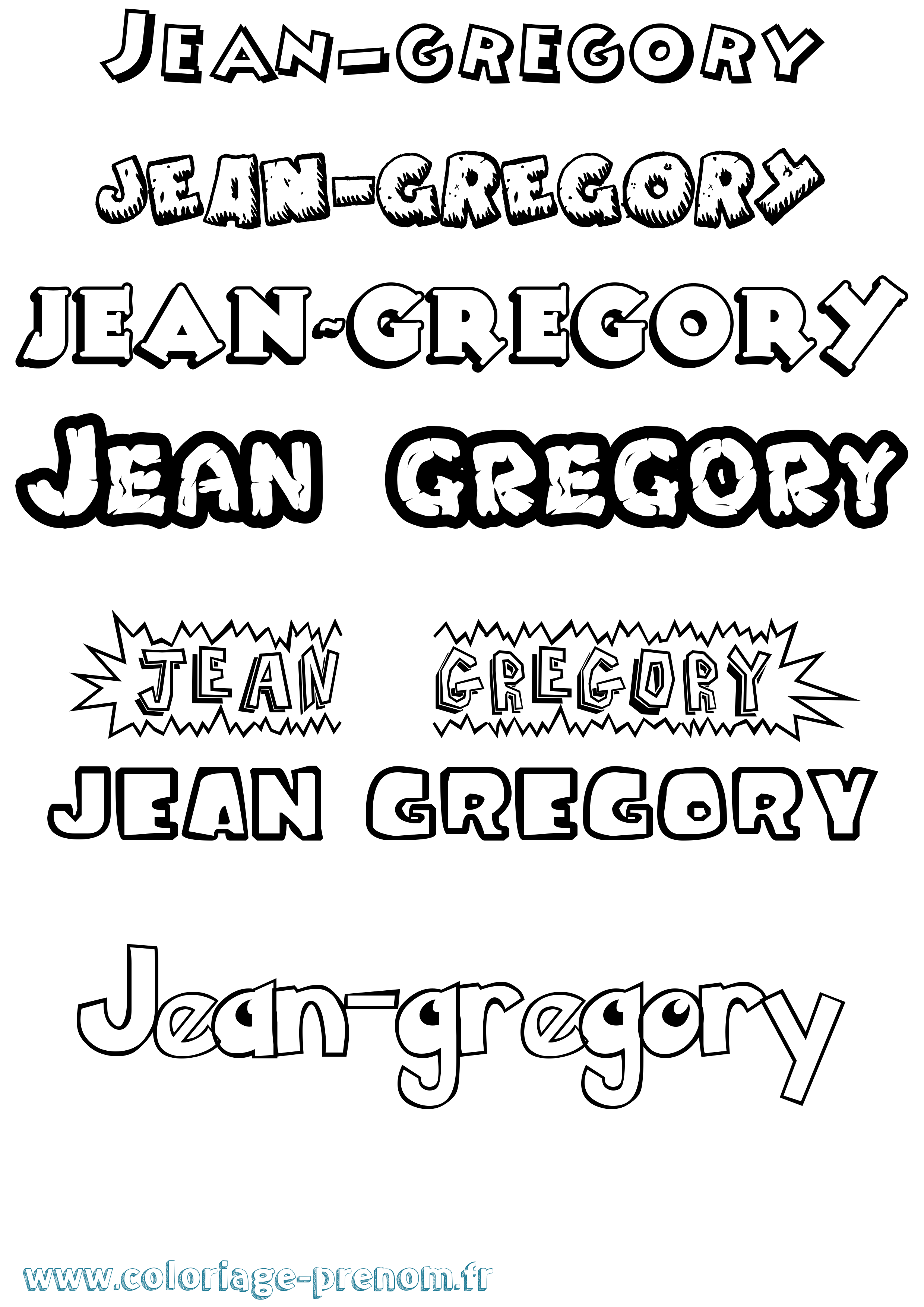 Coloriage Jean-Gregory Dessin Animé Coloriage prénom Jean-Gregory Dessin Animé