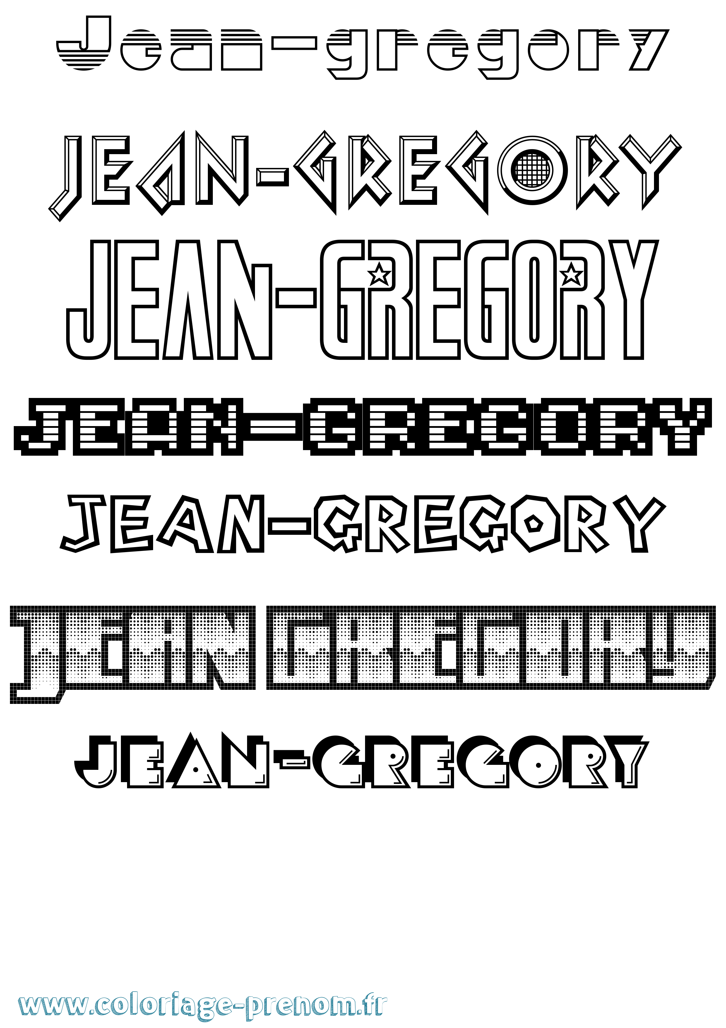 Coloriage Jean-Gregory Jeux Vidéos Coloriage prénom Jean-Gregory Jeux Vidéos