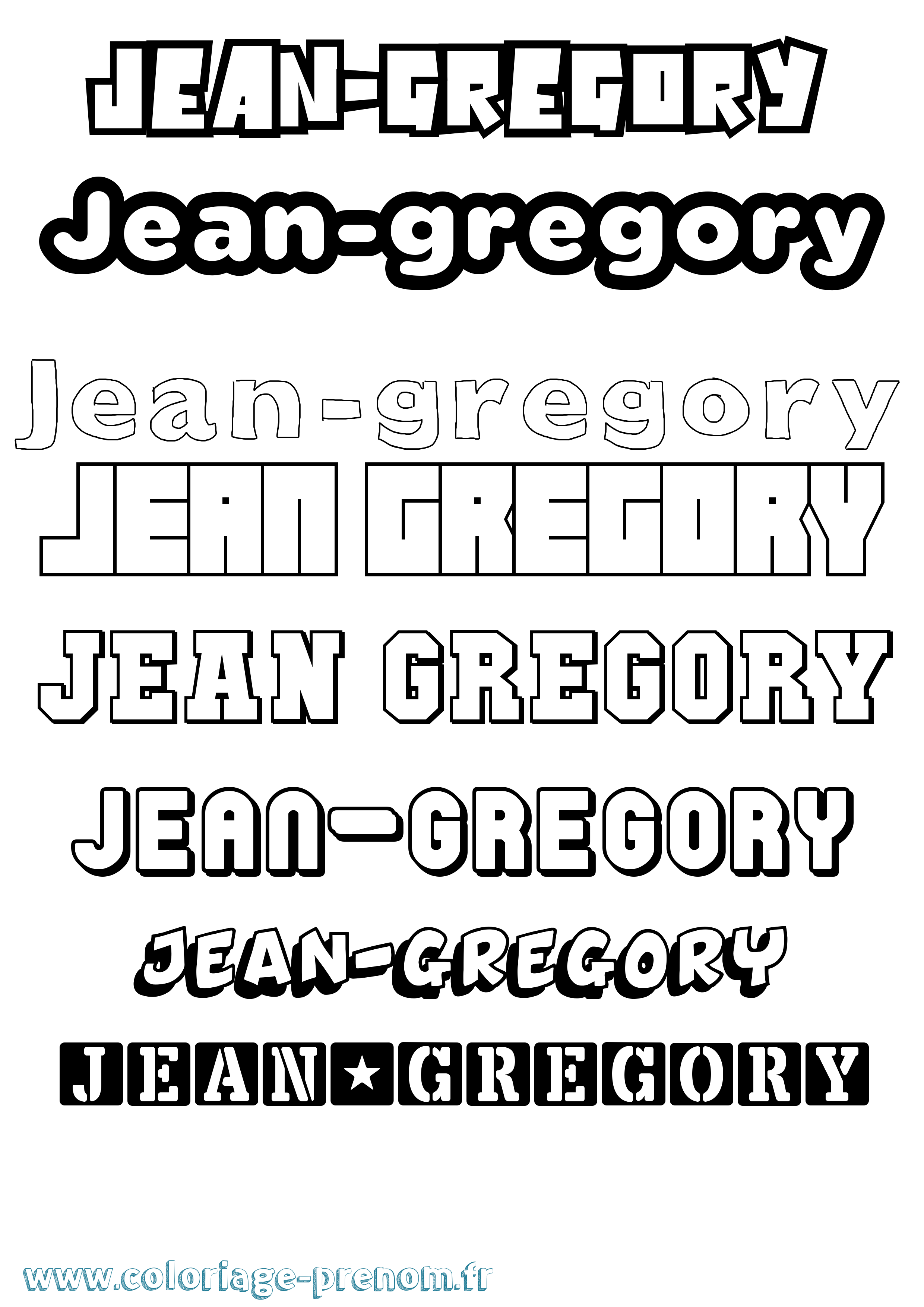 Coloriage Jean-Gregory Simple Coloriage prénom Jean-Gregory Simple