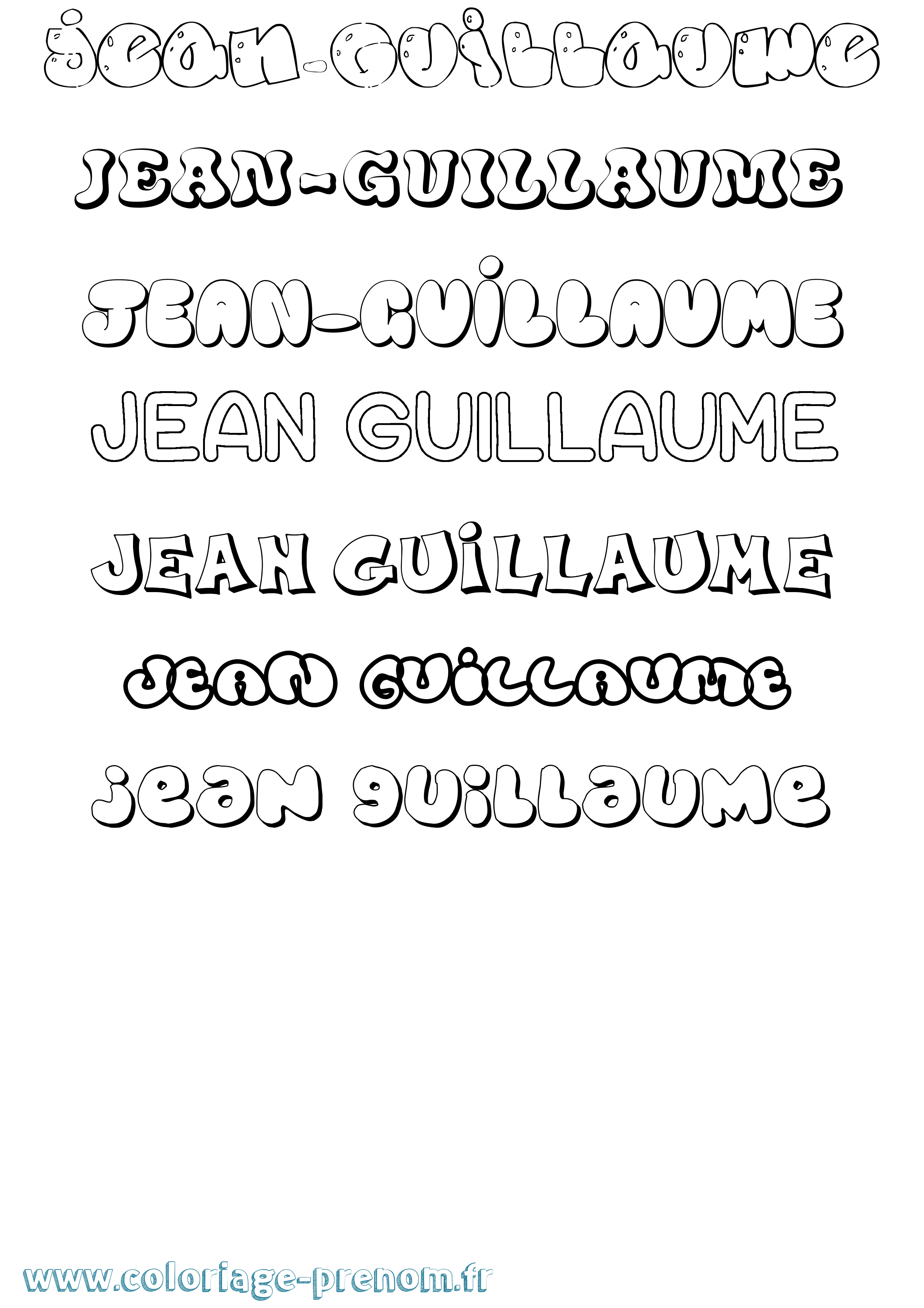 Coloriage Jean-Guillaume Bubble Coloriage prénom Jean-Guillaume Bubble