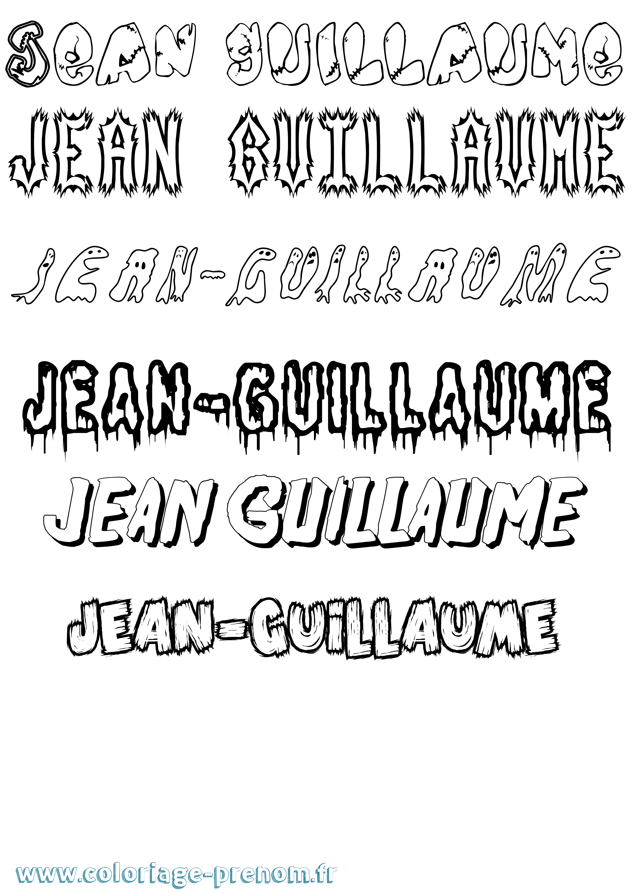Coloriage Jean-Guillaume Frisson Coloriage prénom Jean-Guillaume Frisson