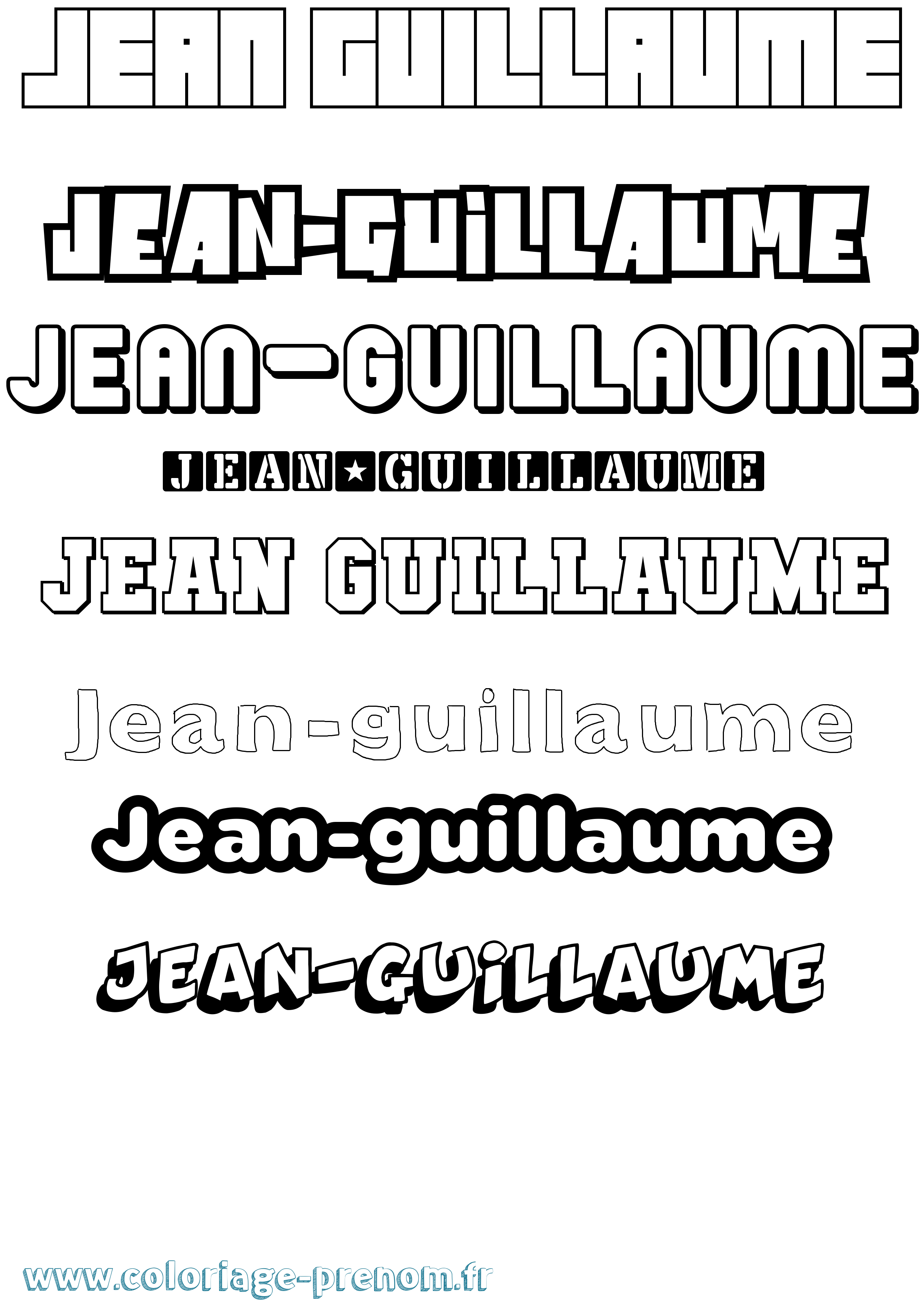Coloriage Jean-Guillaume Simple Coloriage prénom Jean-Guillaume Simple