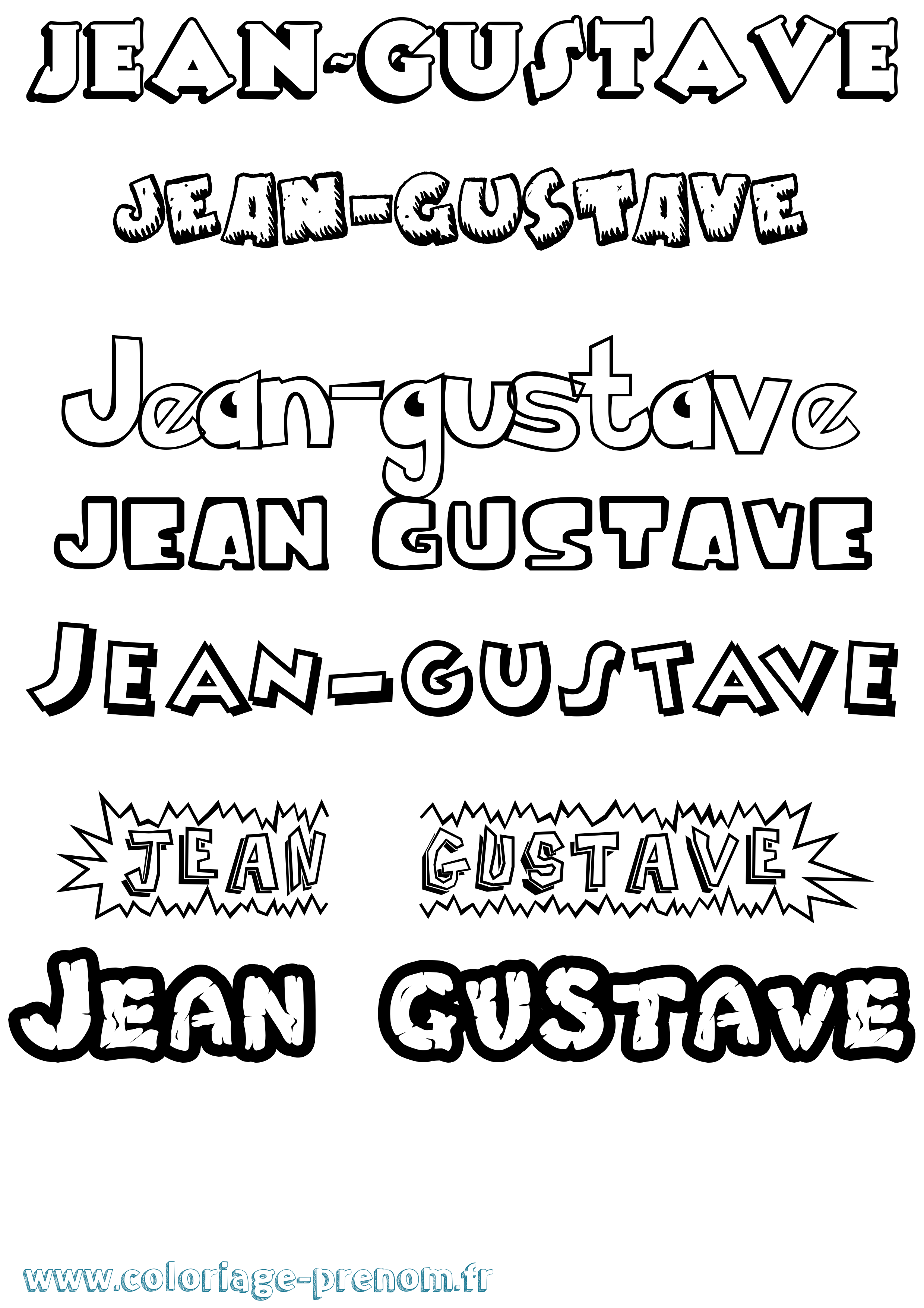 Coloriage Jean-Gustave Dessin Animé Coloriage prénom Jean-Gustave Dessin Animé