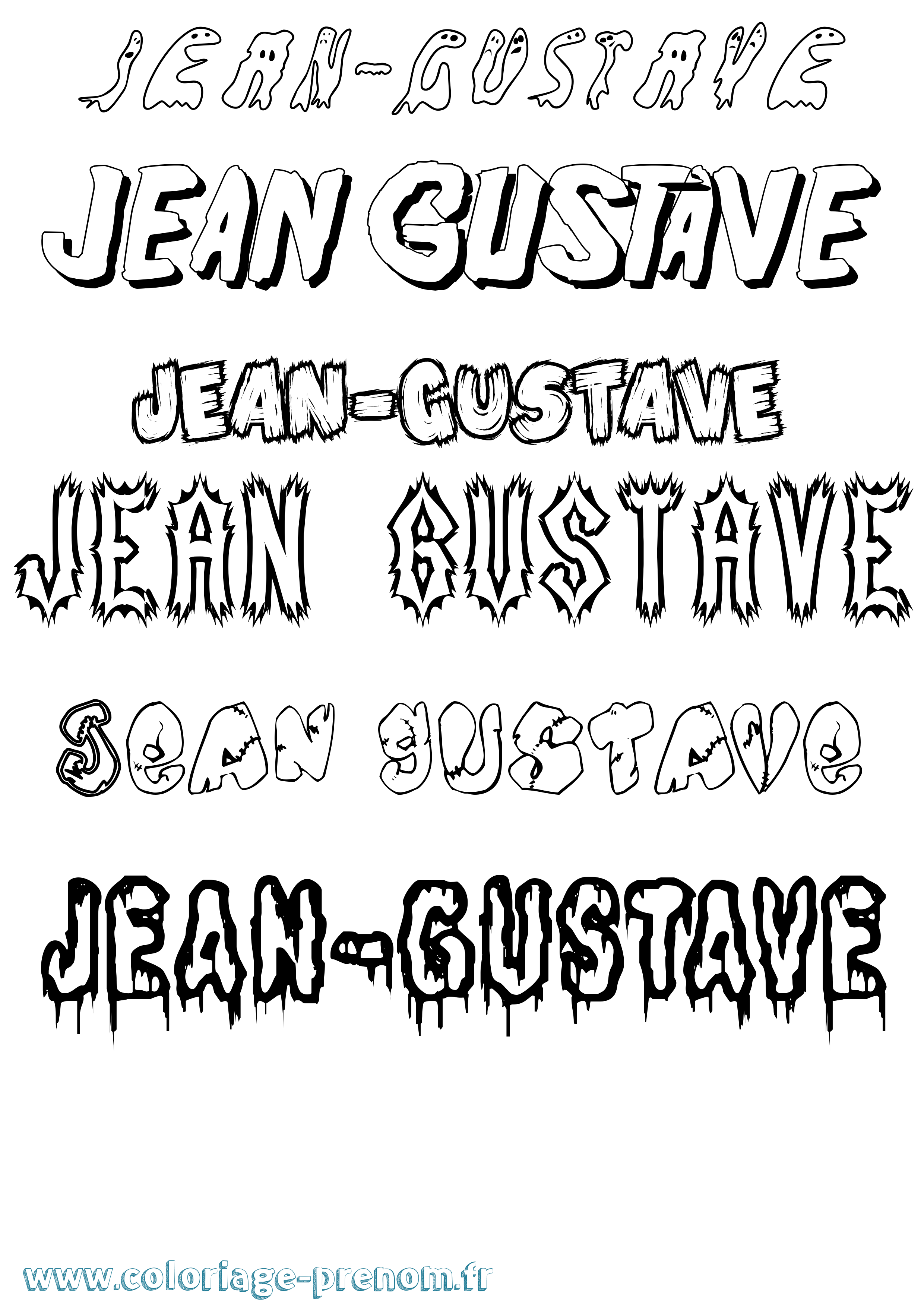 Coloriage Jean-Gustave Frisson Coloriage prénom Jean-Gustave Frisson