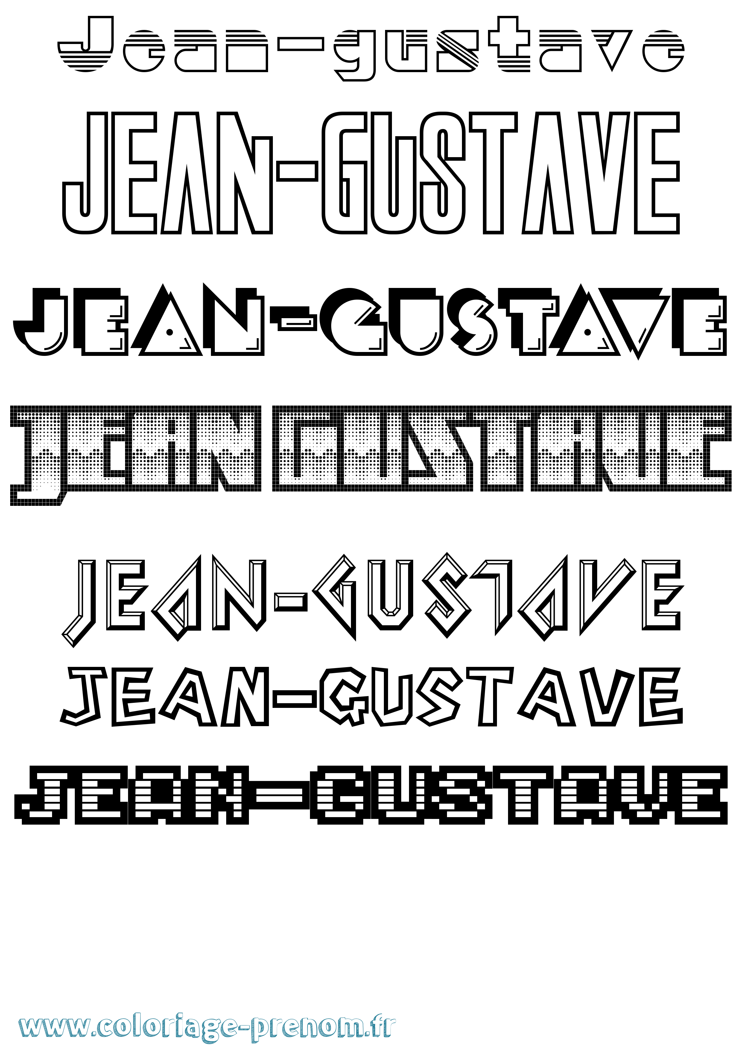 Coloriage Jean-Gustave Jeux Vidéos Coloriage prénom Jean-Gustave Jeux Vidéos