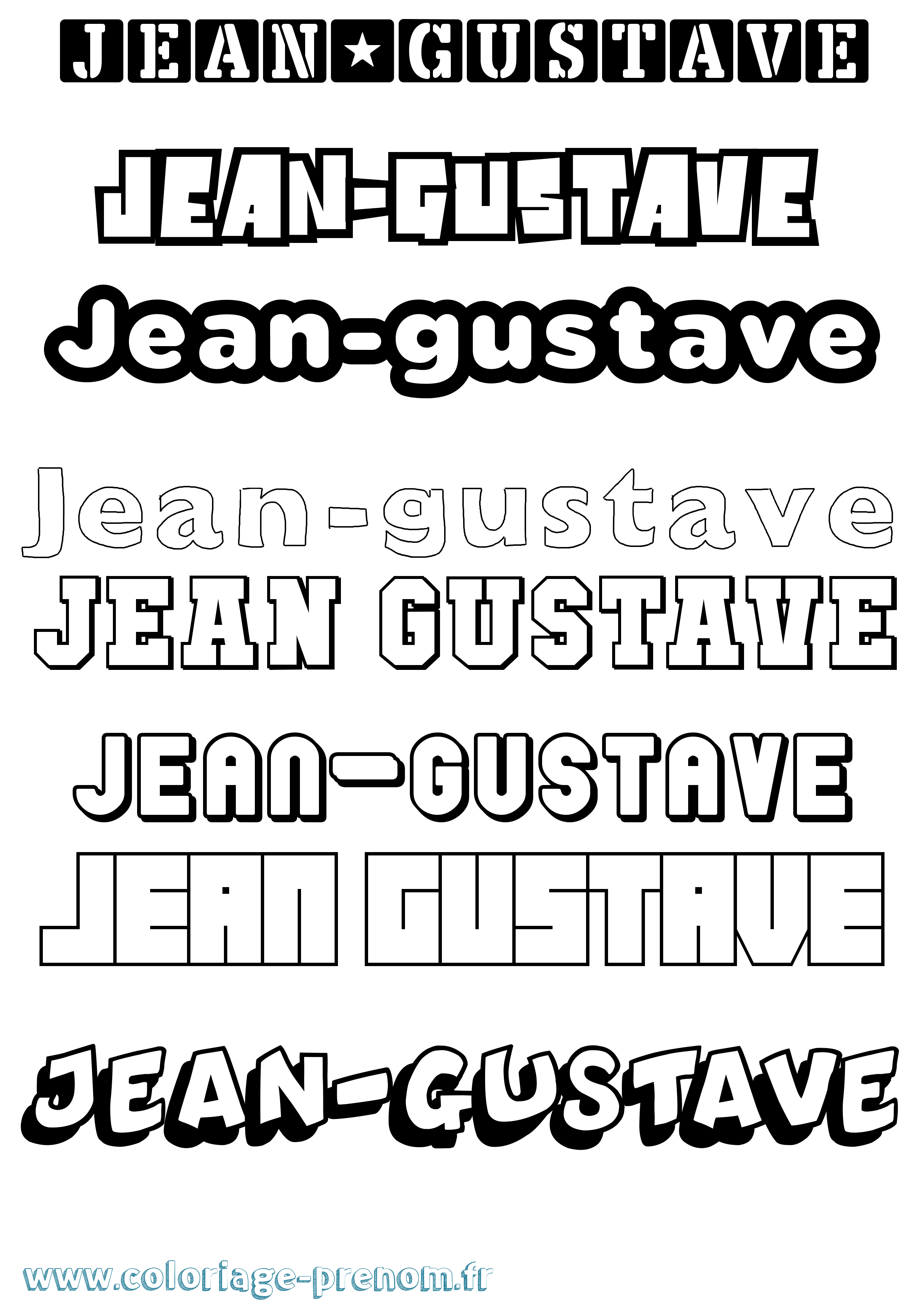 Coloriage Jean-Gustave Simple Coloriage prénom Jean-Gustave Simple