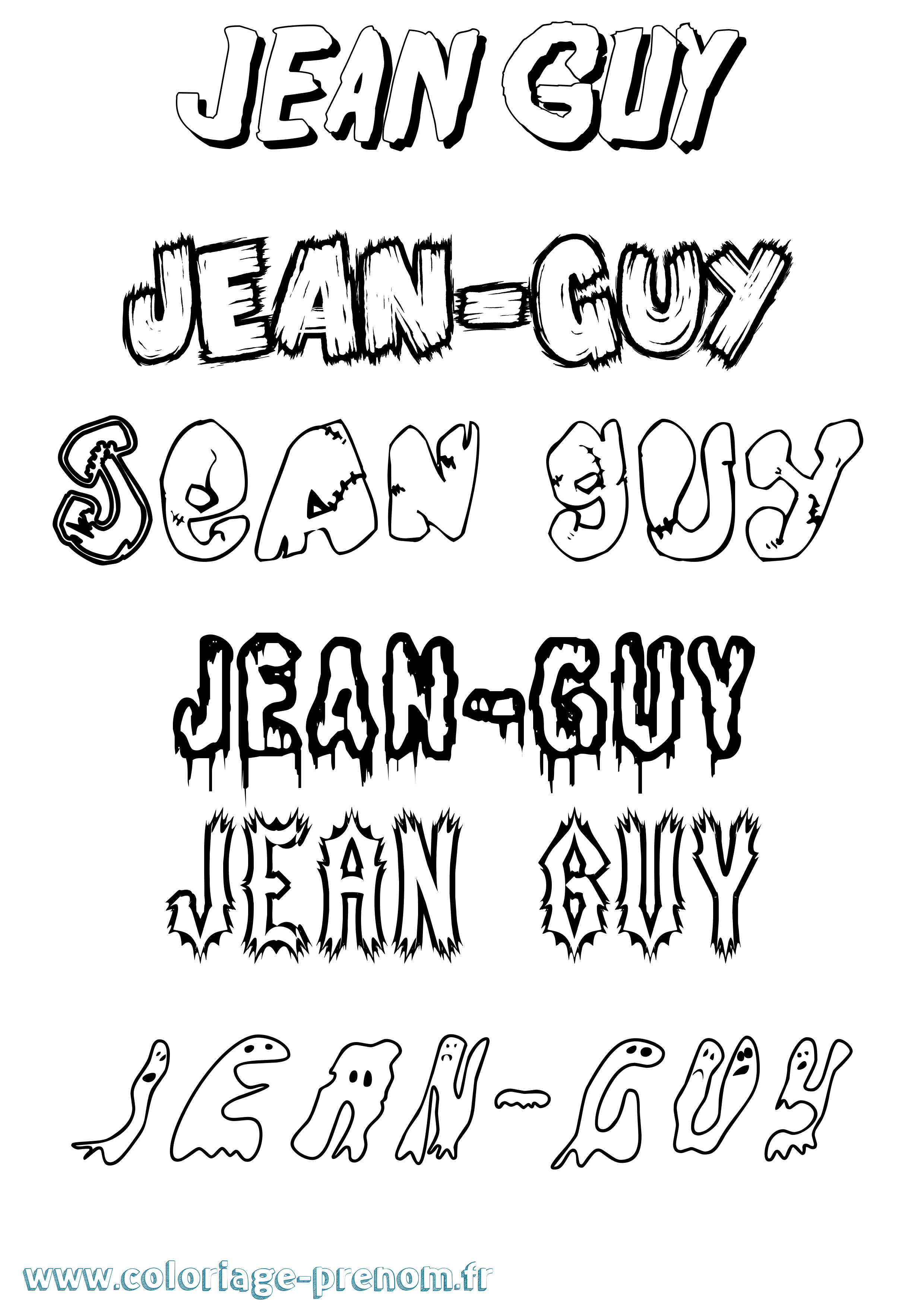 Coloriage Jean-Guy Frisson Coloriage prénom Jean-Guy Frisson