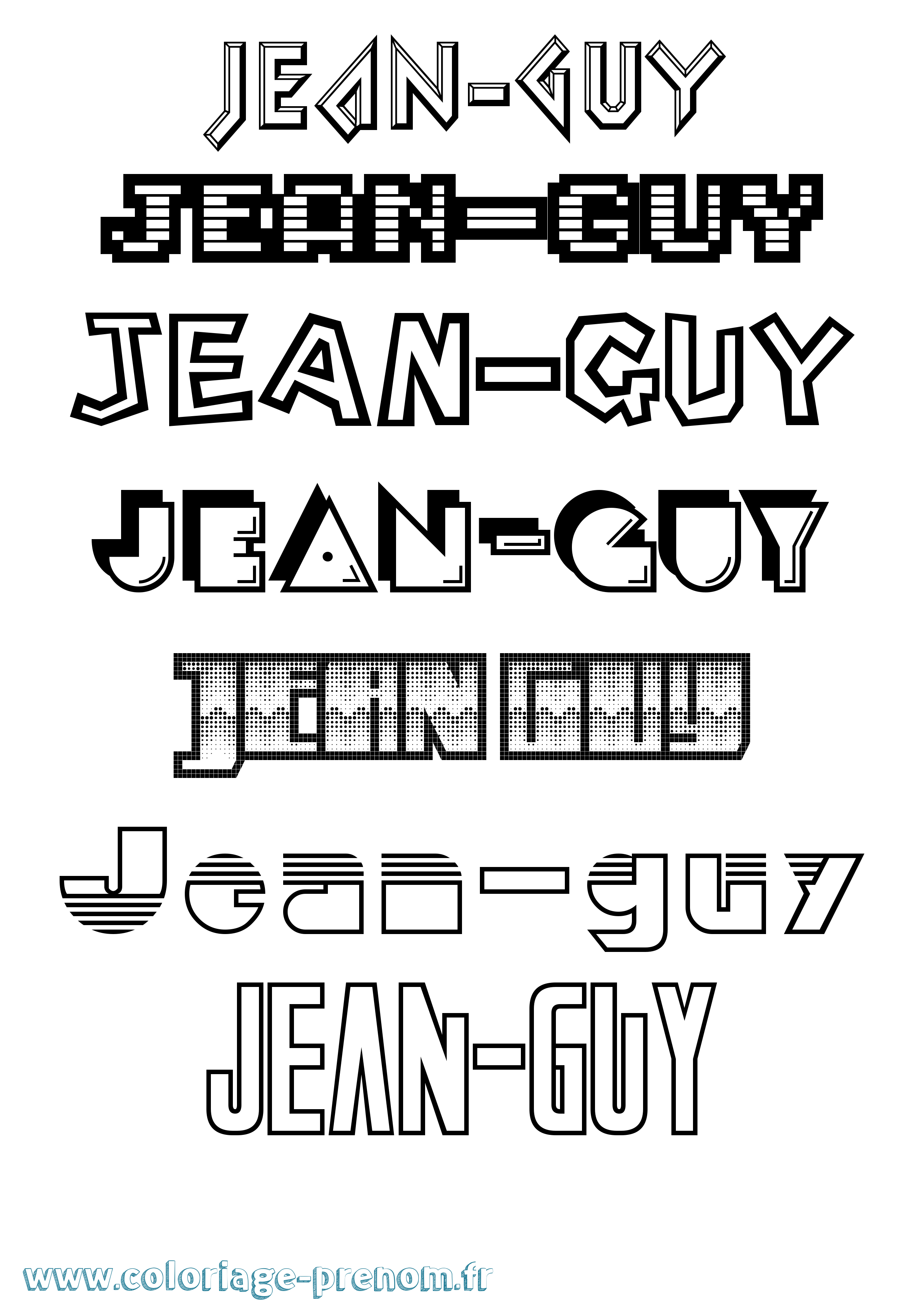 Coloriage Jean-Guy Jeux Vidéos Coloriage prénom Jean-Guy Jeux Vidéos