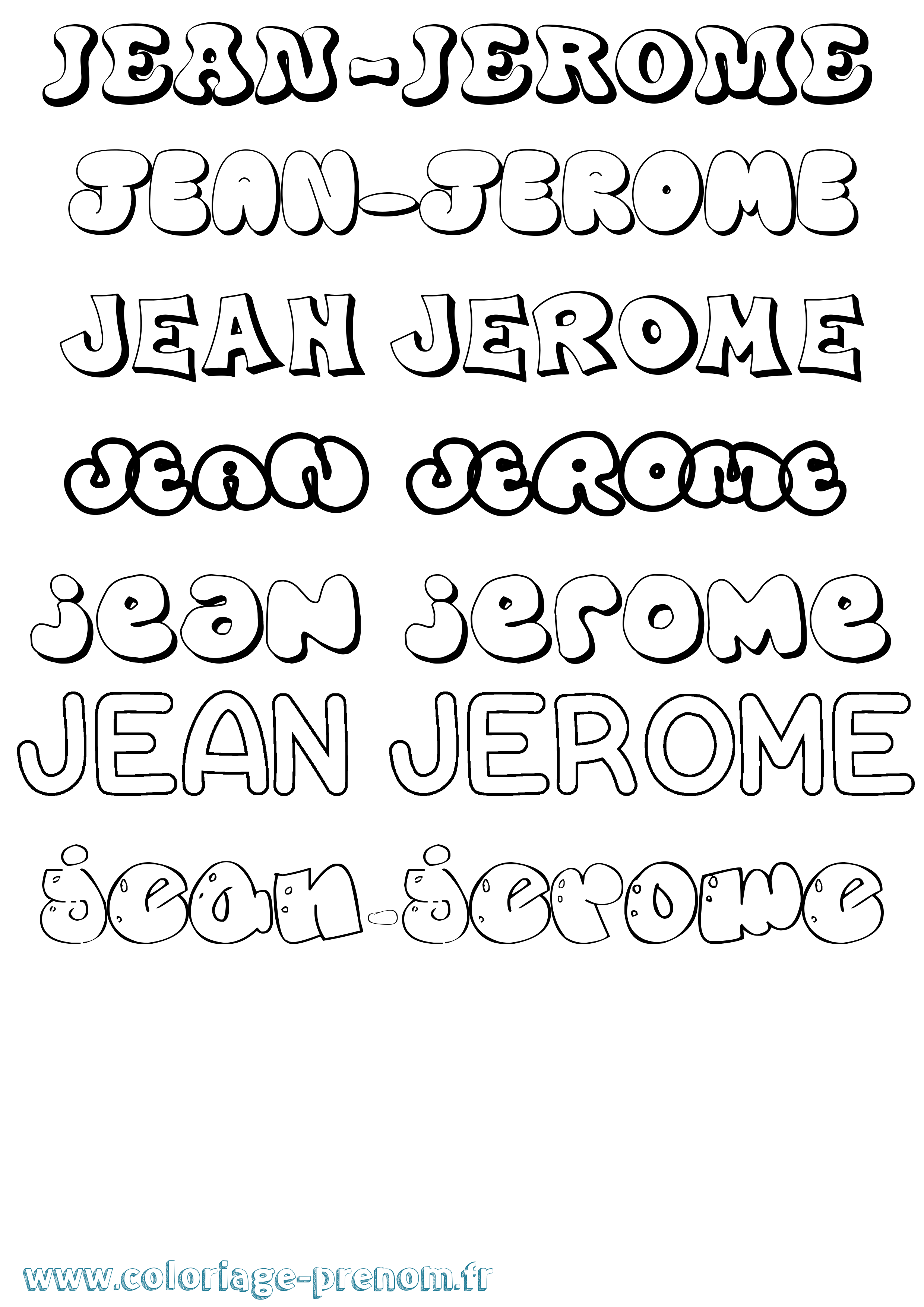 Coloriage Jean-Jerome Bubble Coloriage prénom Jean-Jerome Bubble