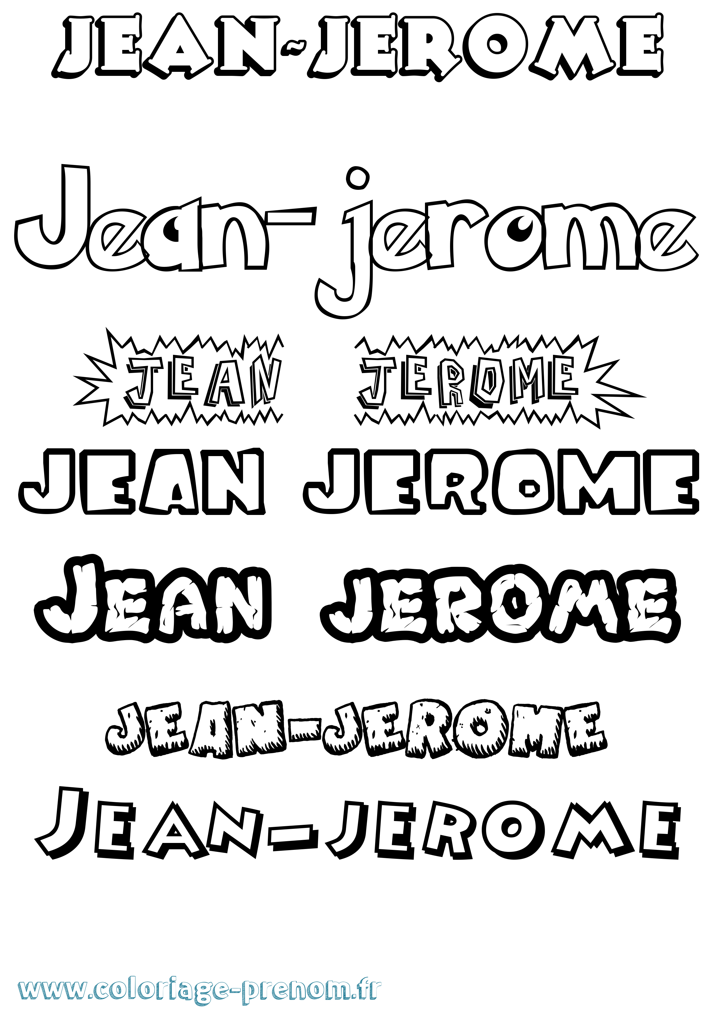 Coloriage Jean-Jerome Dessin Animé Coloriage prénom Jean-Jerome Dessin Animé