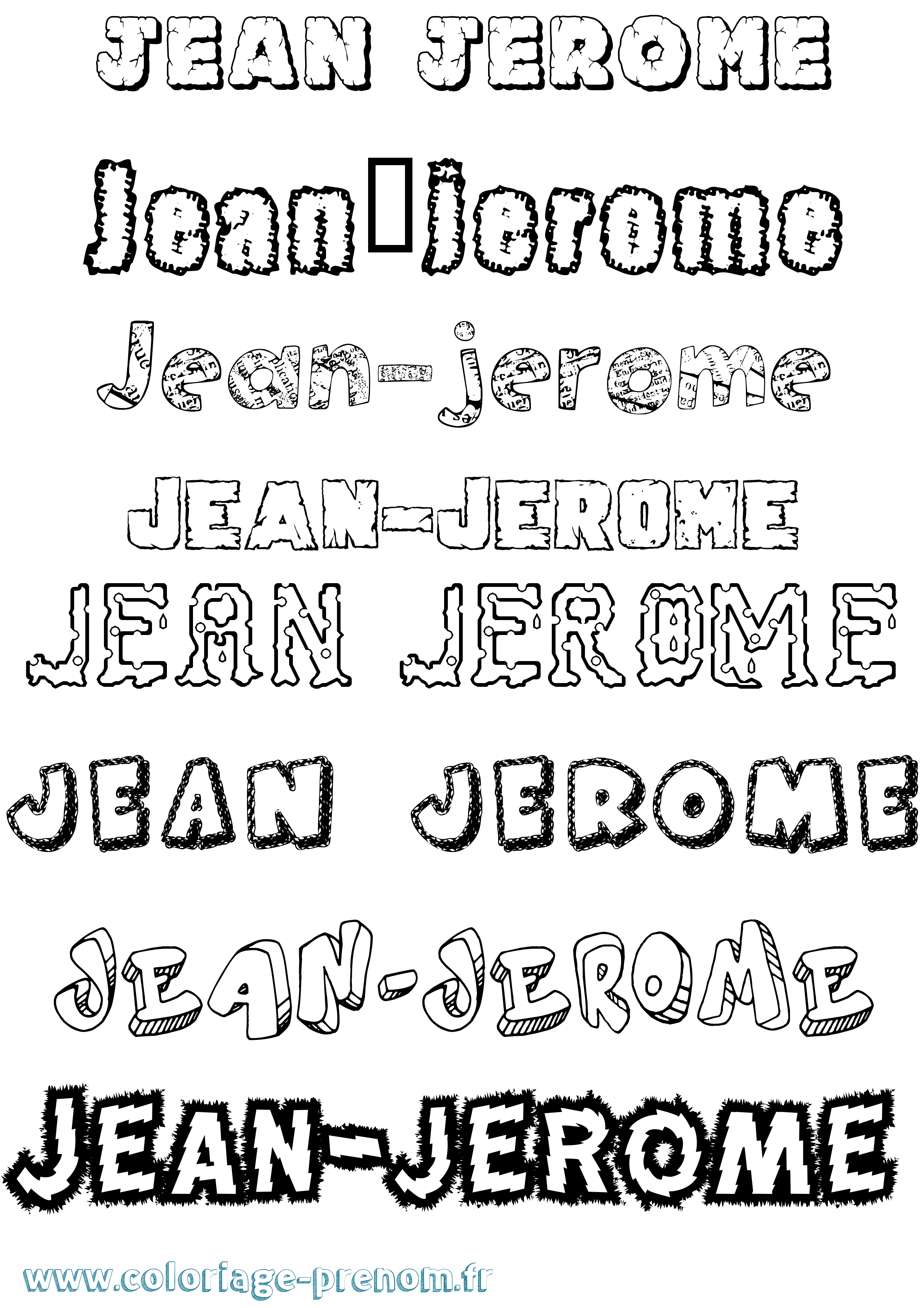 Coloriage Jean-Jerome Destructuré Coloriage prénom Jean-Jerome Destructuré