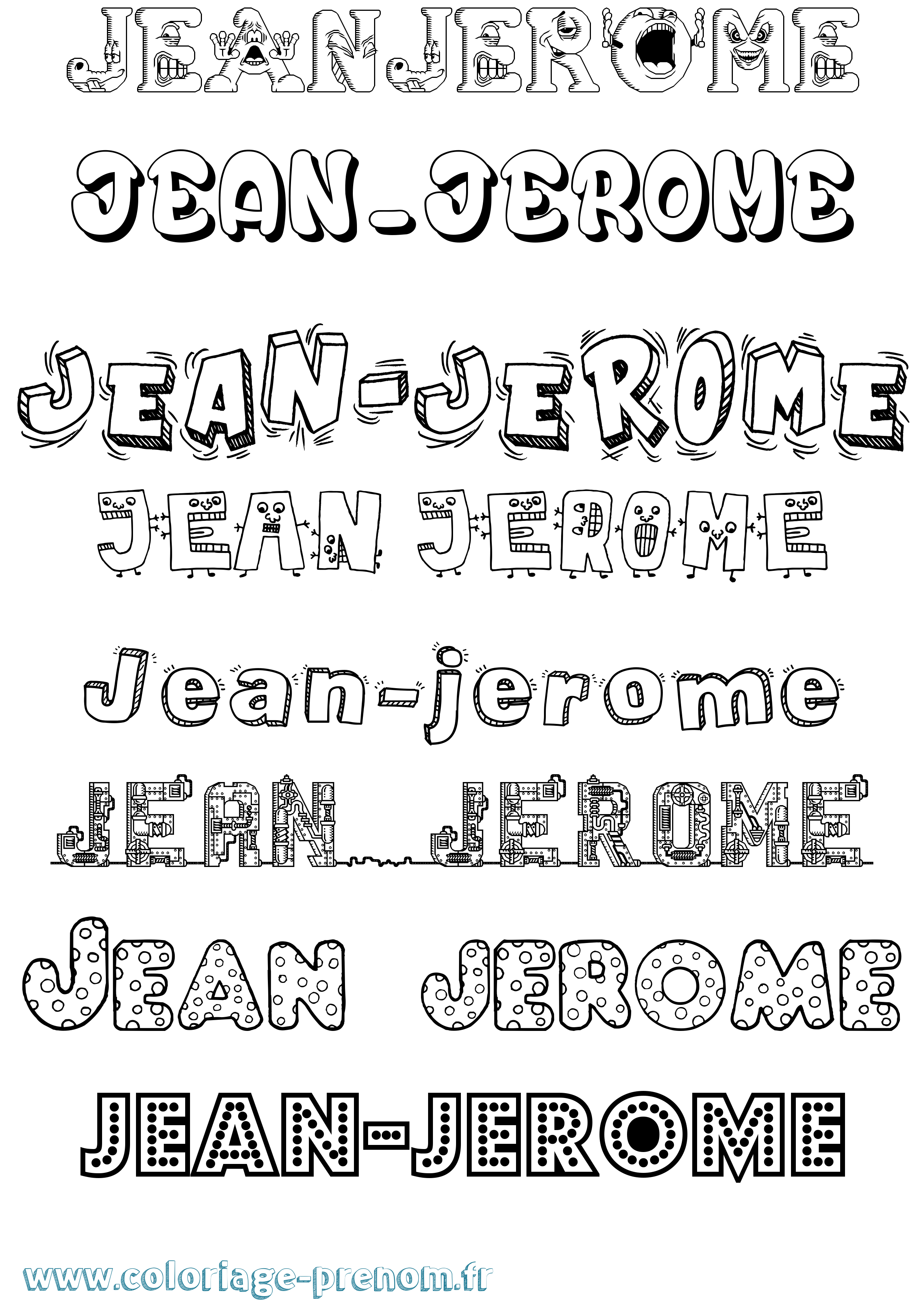 Coloriage Jean-Jerome Fun Coloriage prénom Jean-Jerome Fun