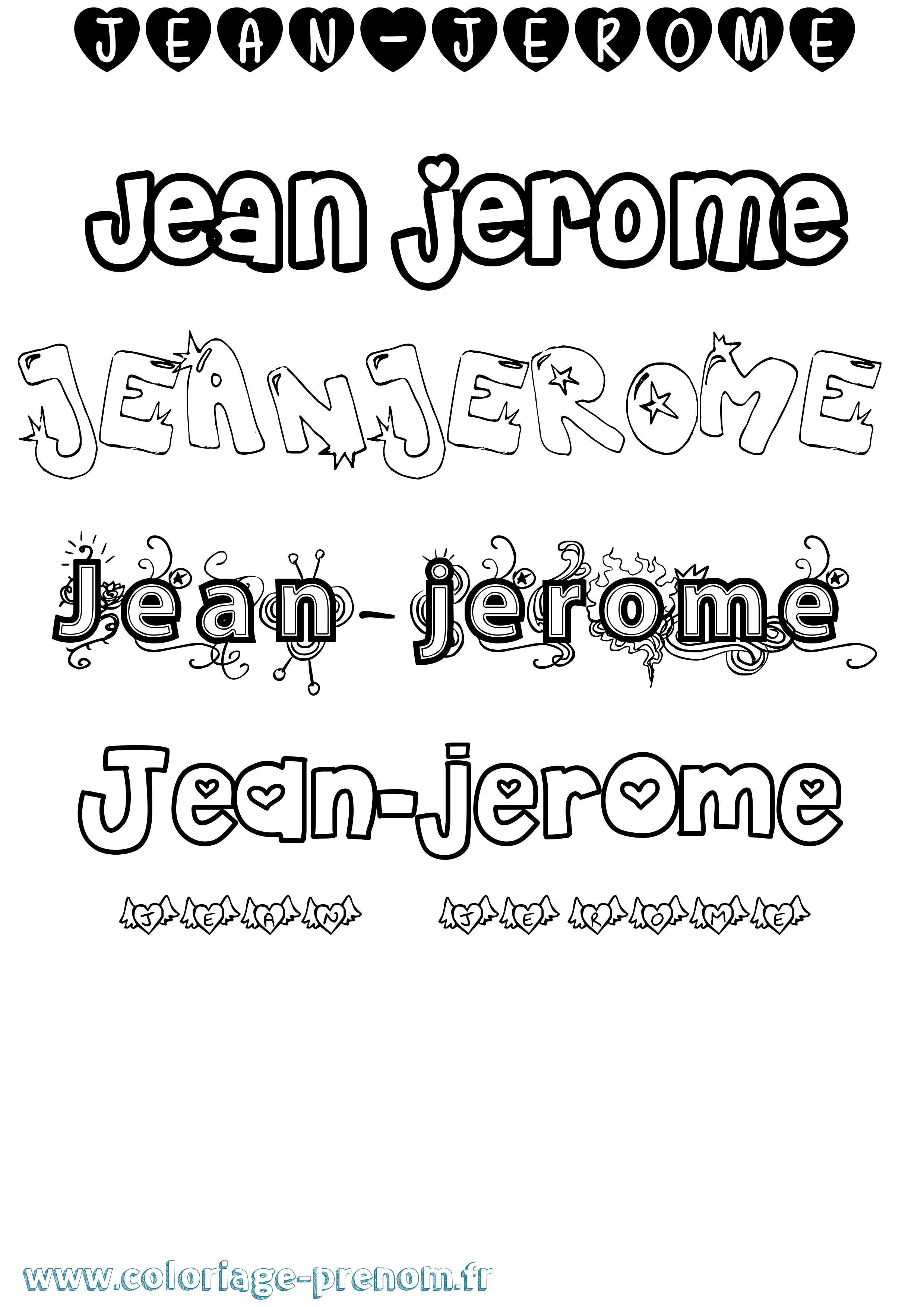 Coloriage Jean-Jerome Girly Coloriage prénom Jean-Jerome Girly