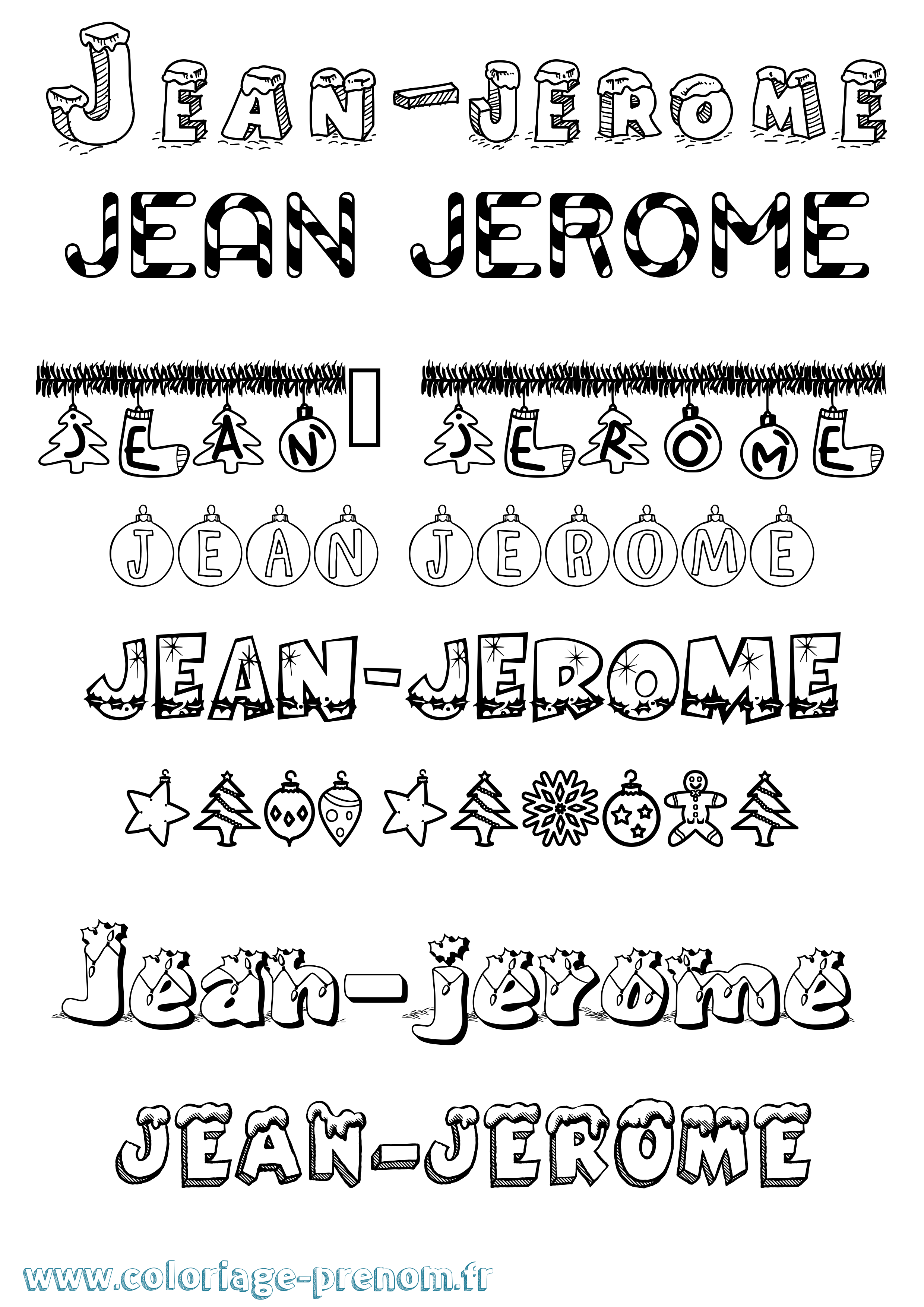 Coloriage Jean-Jerome Noël Coloriage prénom Jean-Jerome Noël