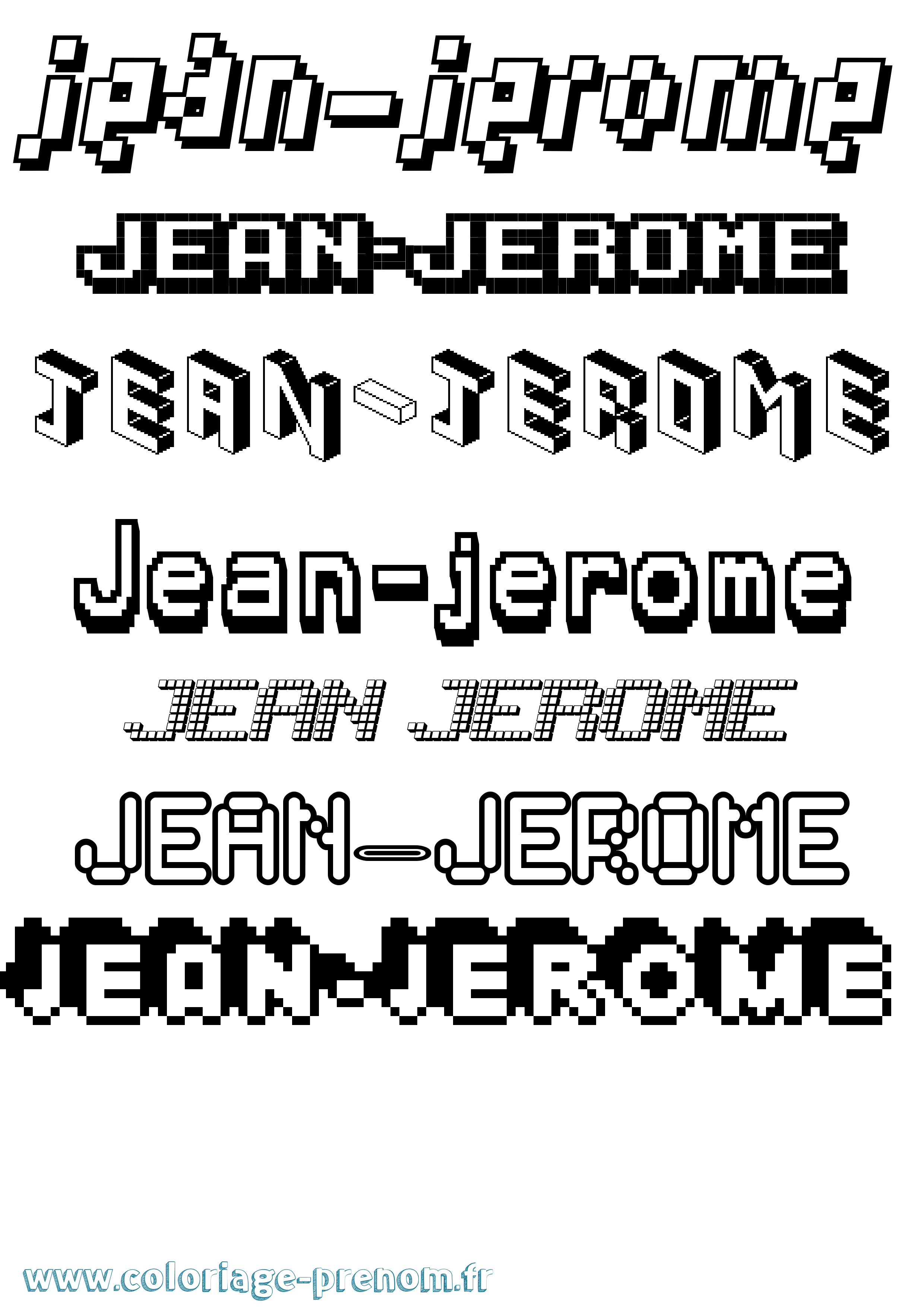 Coloriage Jean-Jerome Pixel Coloriage prénom Jean-Jerome Pixel