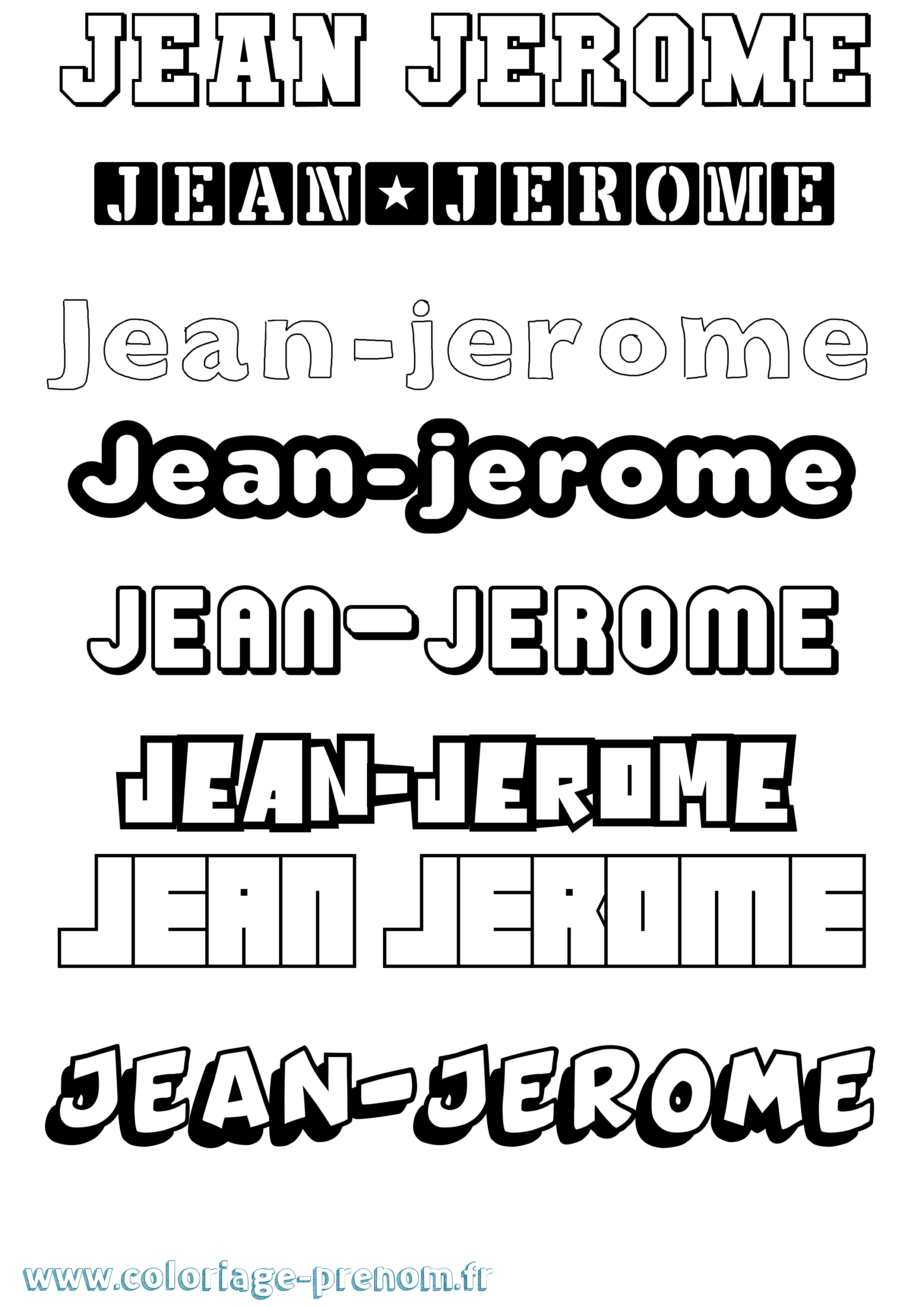 Coloriage Jean-Jerome Simple Coloriage prénom Jean-Jerome Simple