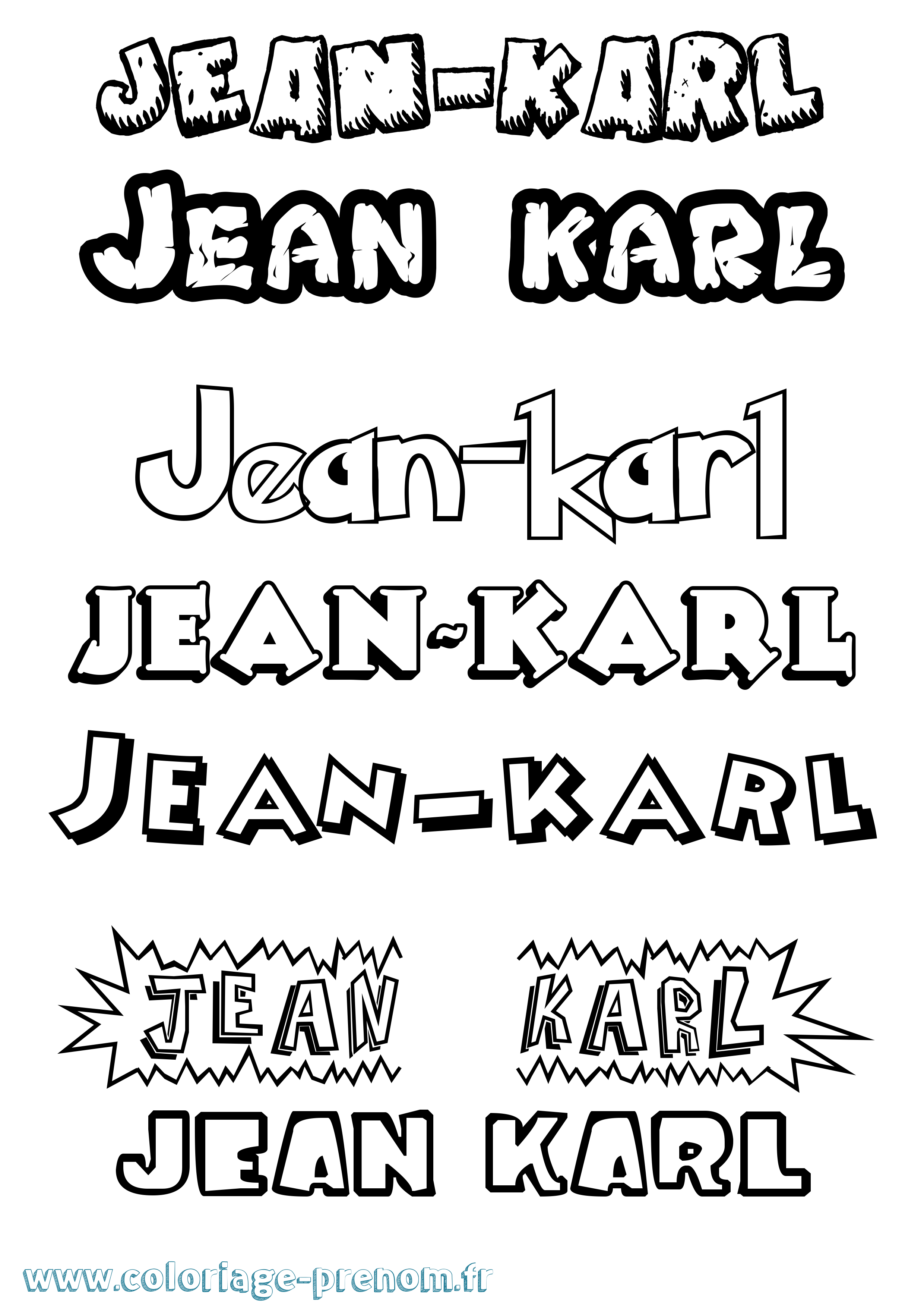 Coloriage Jean-Karl Dessin Animé Coloriage prénom Jean-Karl Dessin Animé