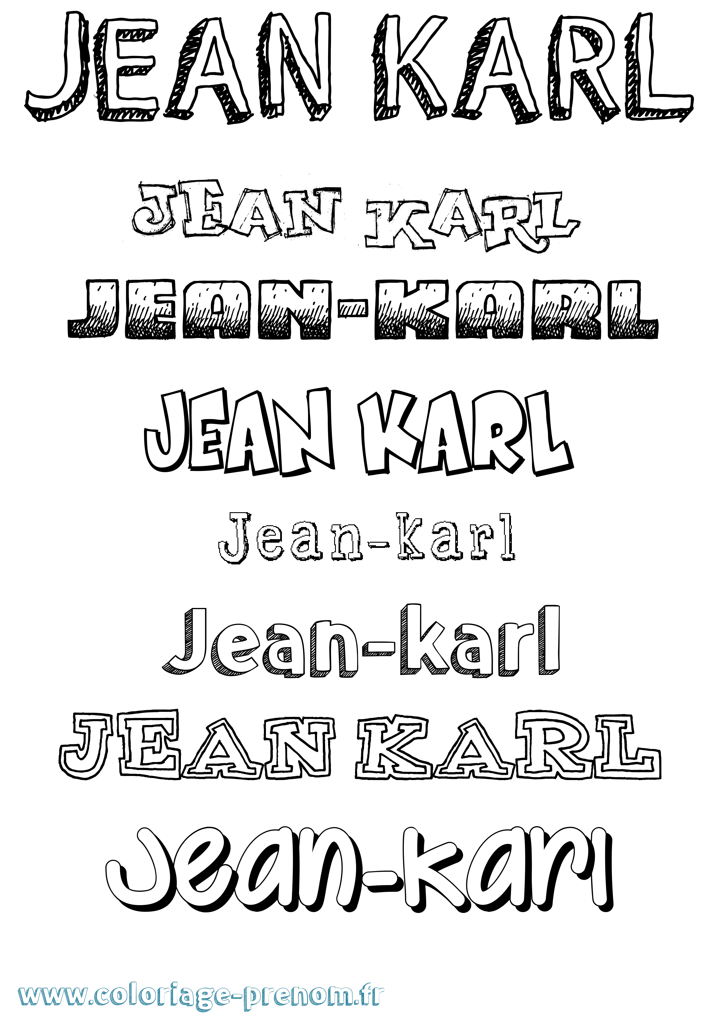 Coloriage Jean-Karl Dessiné Coloriage prénom Jean-Karl Dessiné