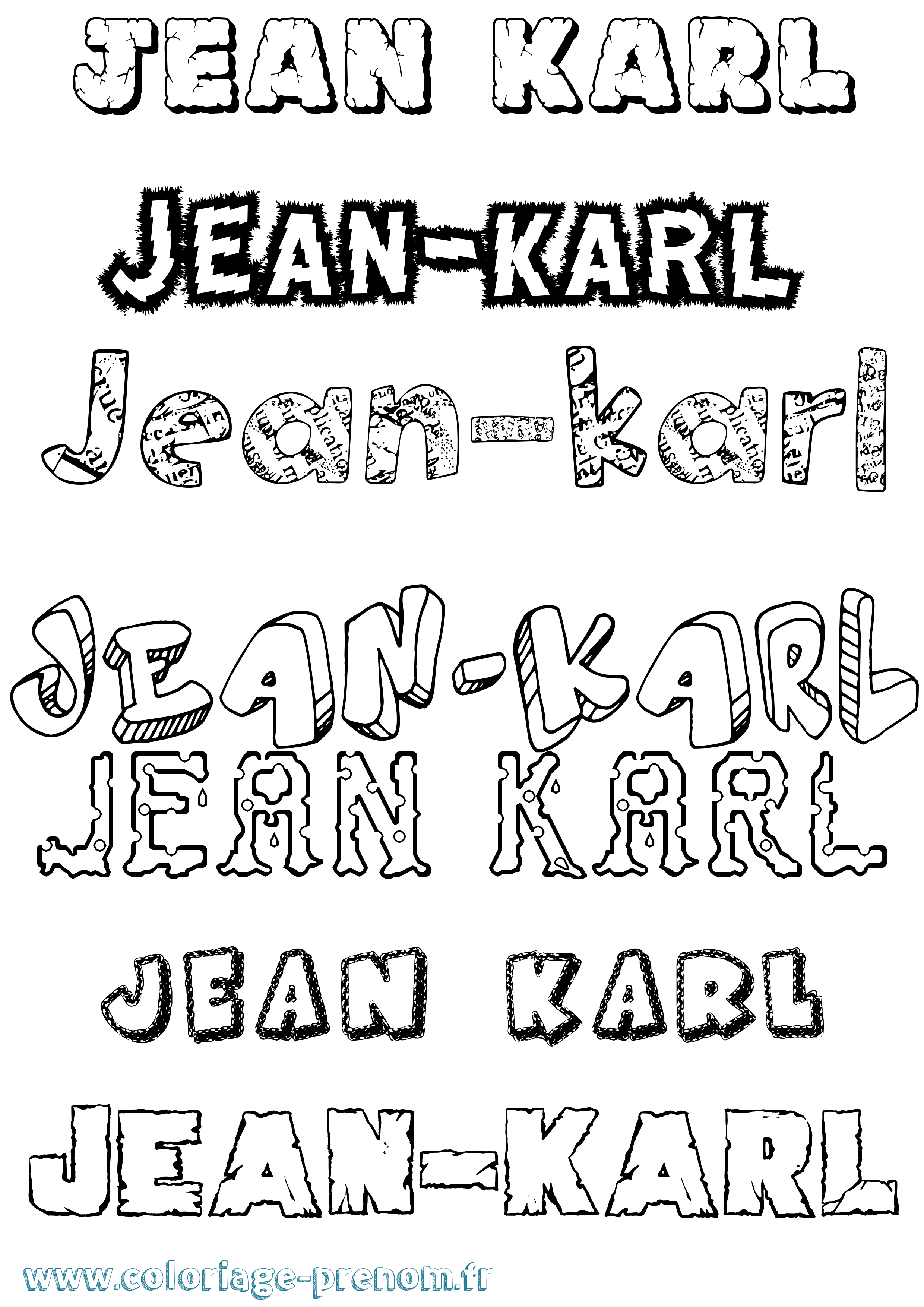 Coloriage Jean-Karl Destructuré Coloriage prénom Jean-Karl Destructuré